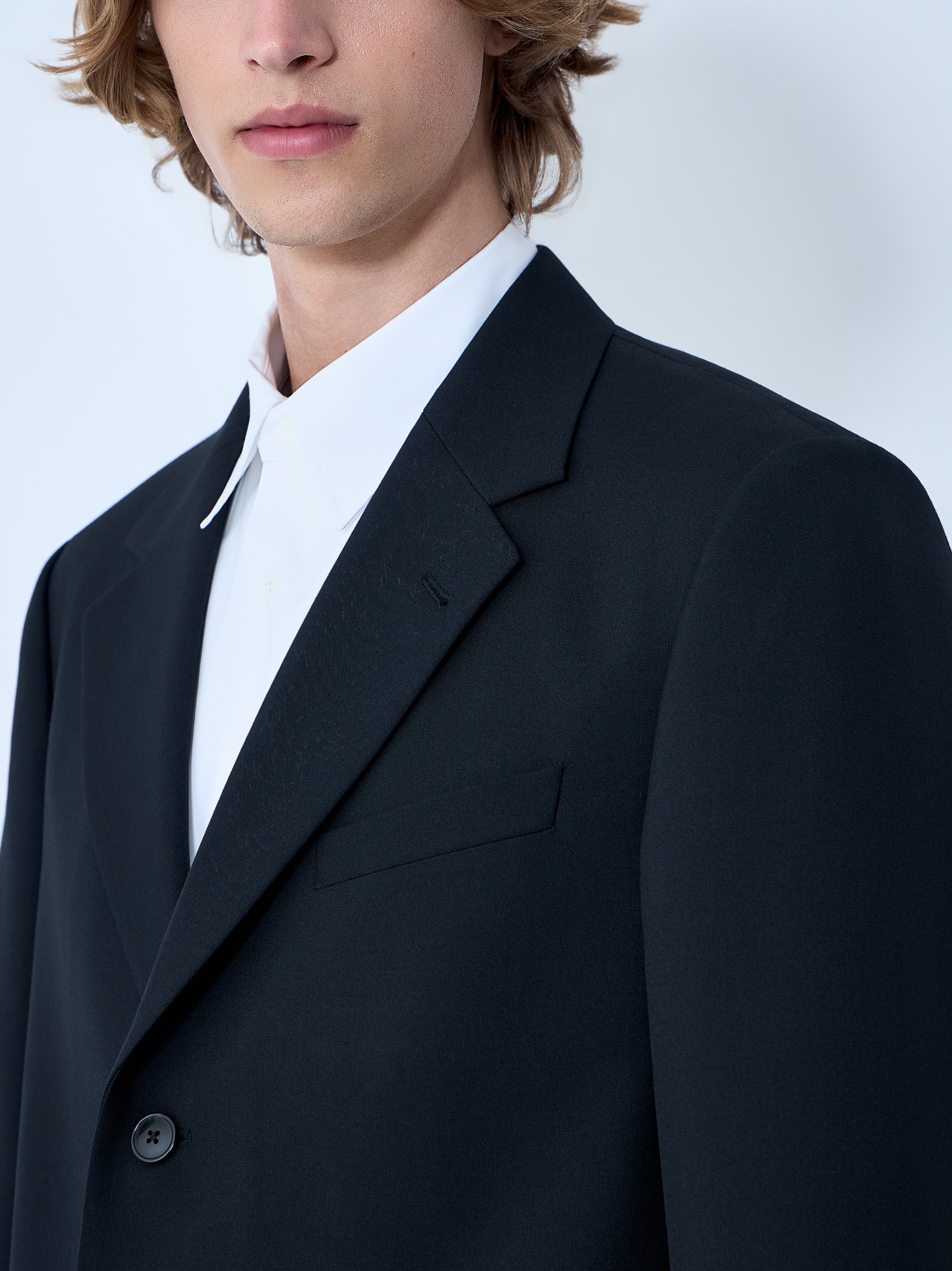 Single-breasted wool blazer
