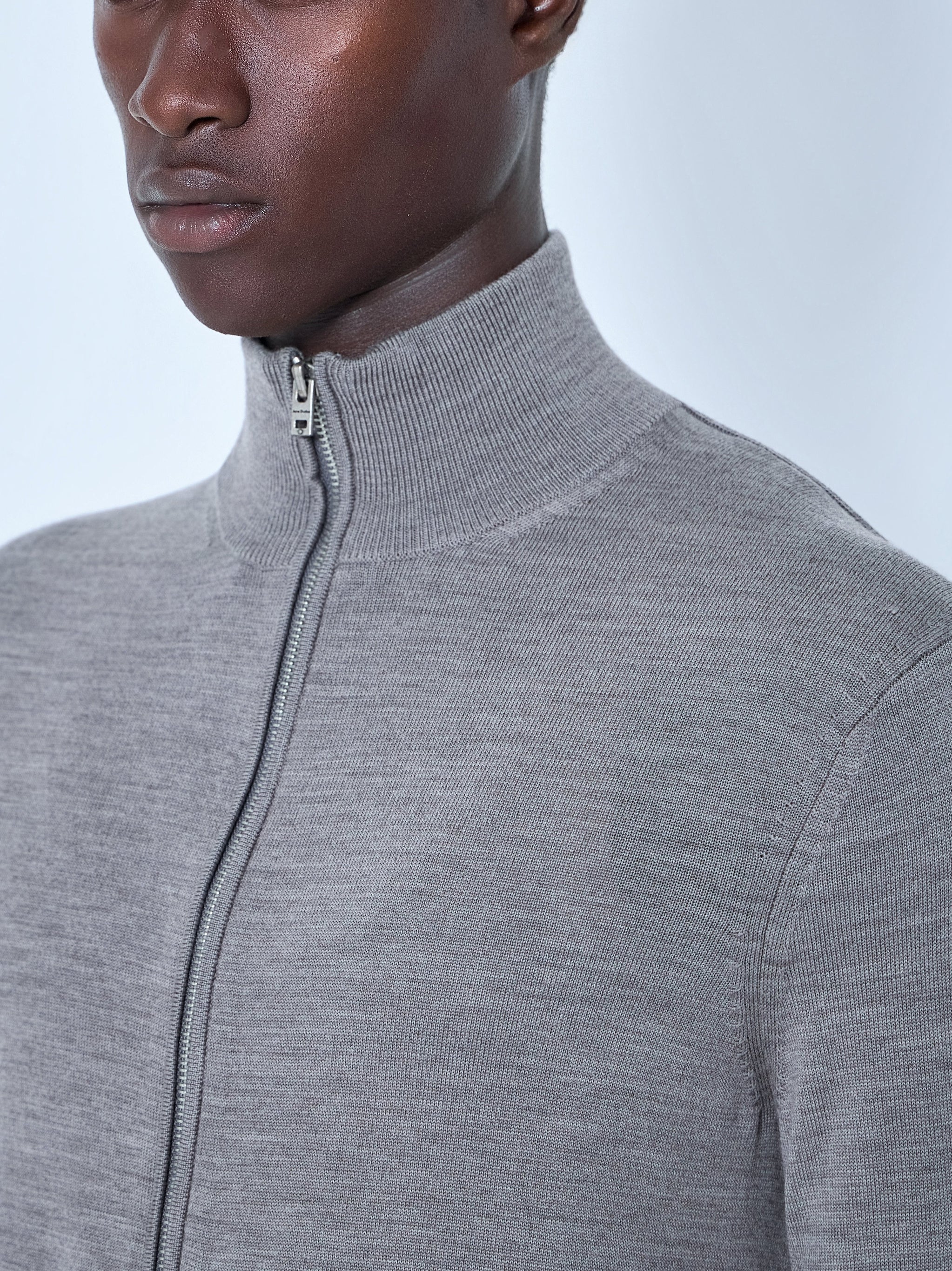 Zip-up bow logo cardigan