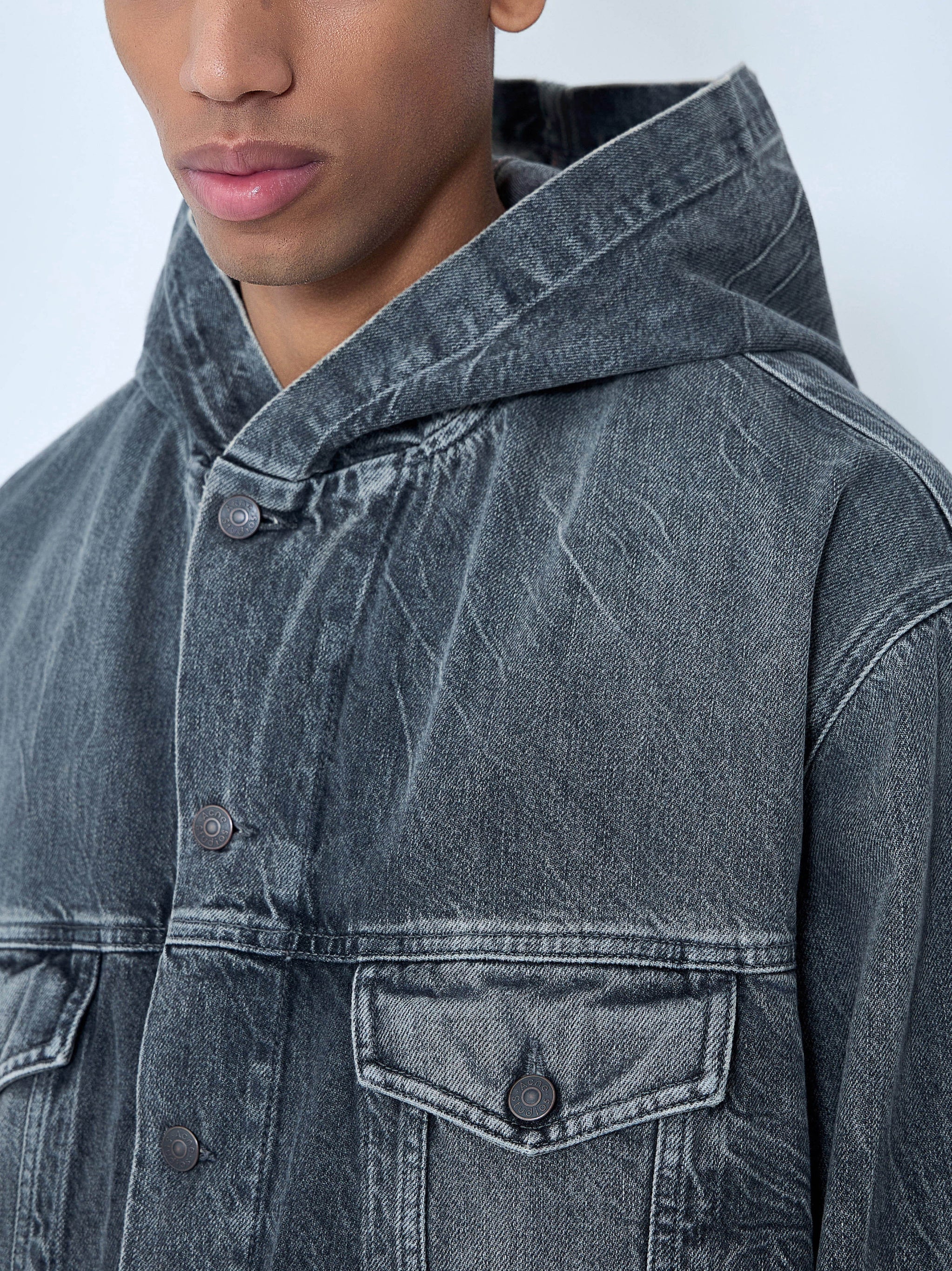 Hooded denim jacket