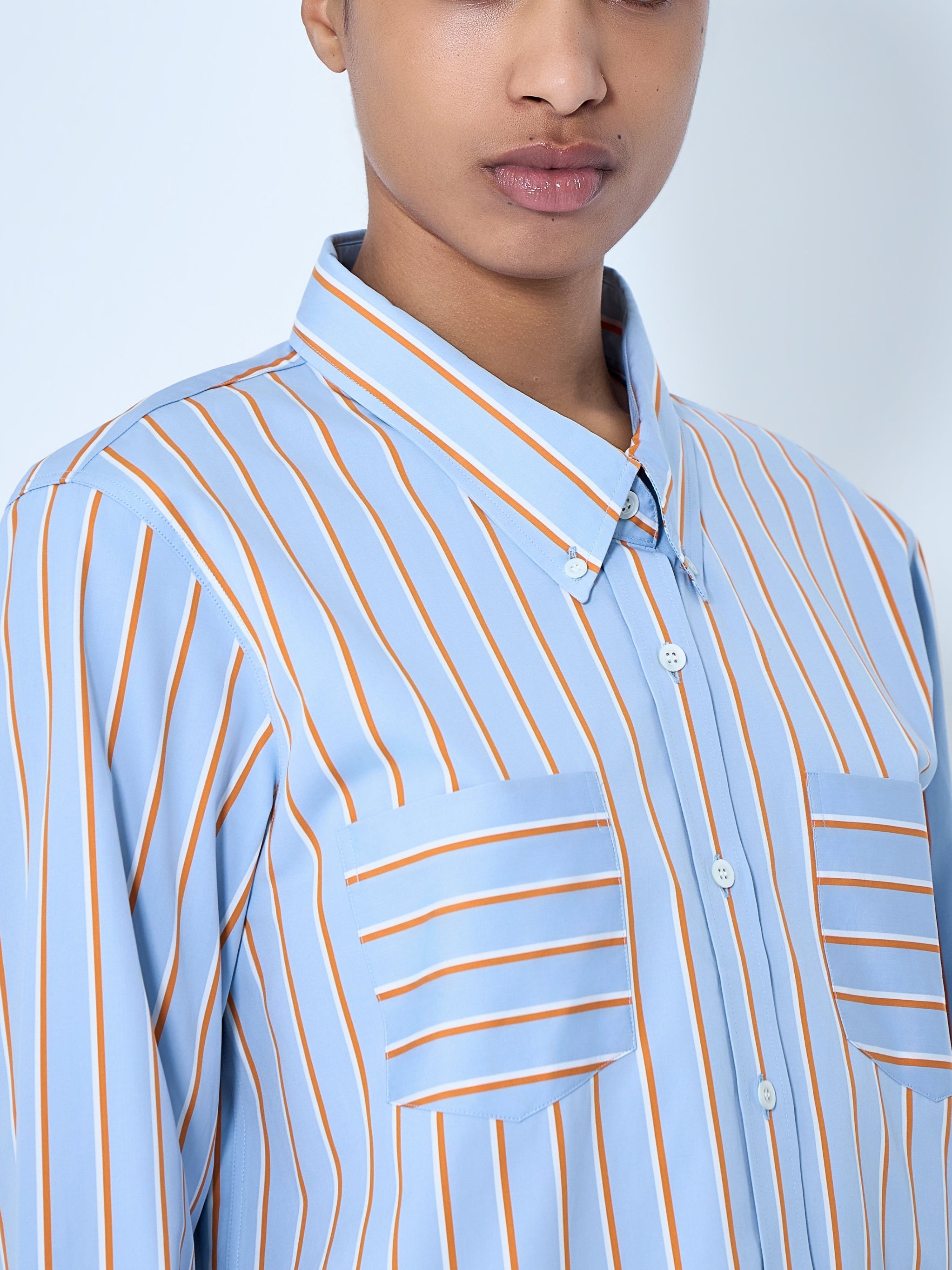 Striped cotton poplin shirt