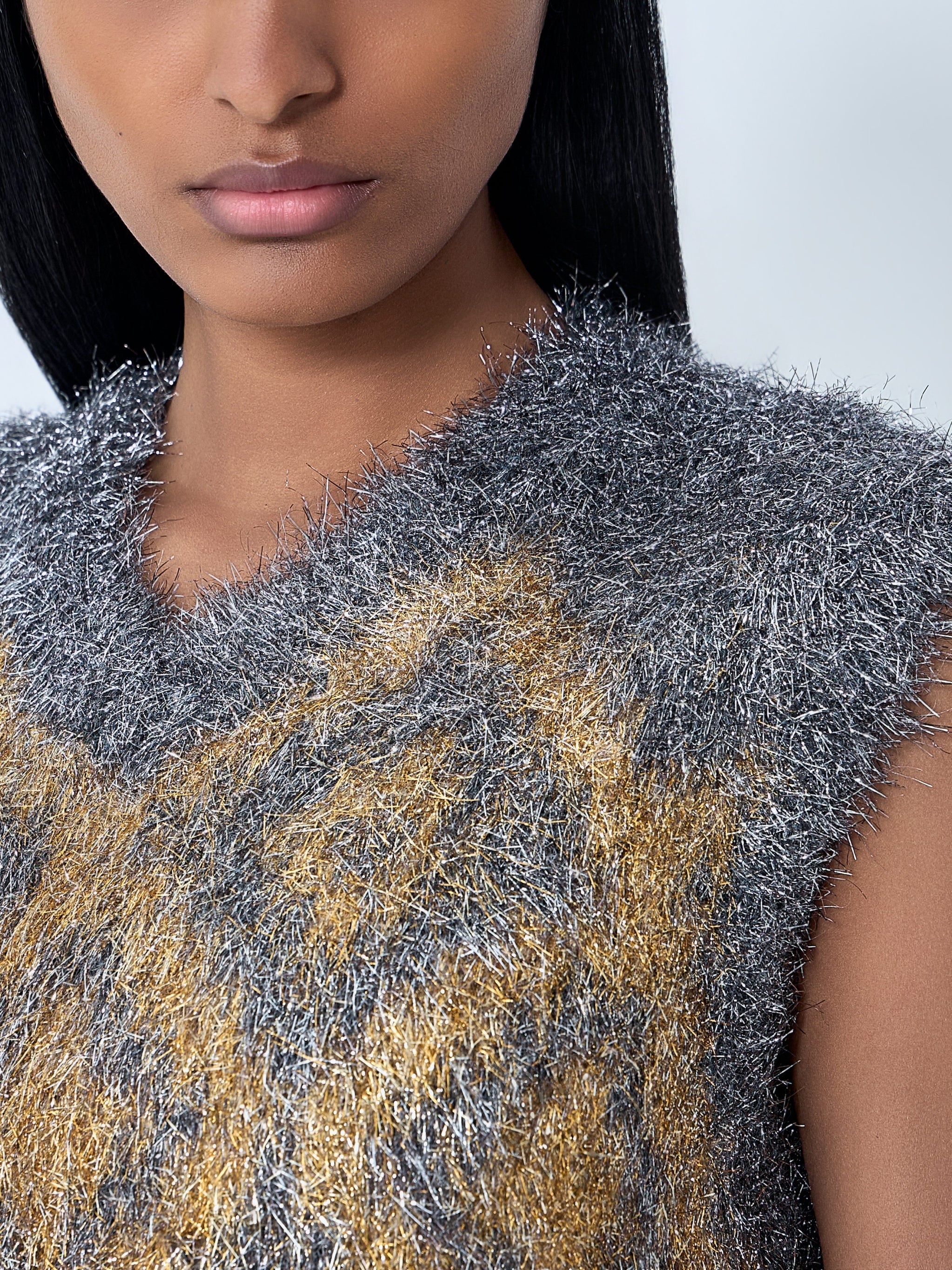Textured sleeveless knit top