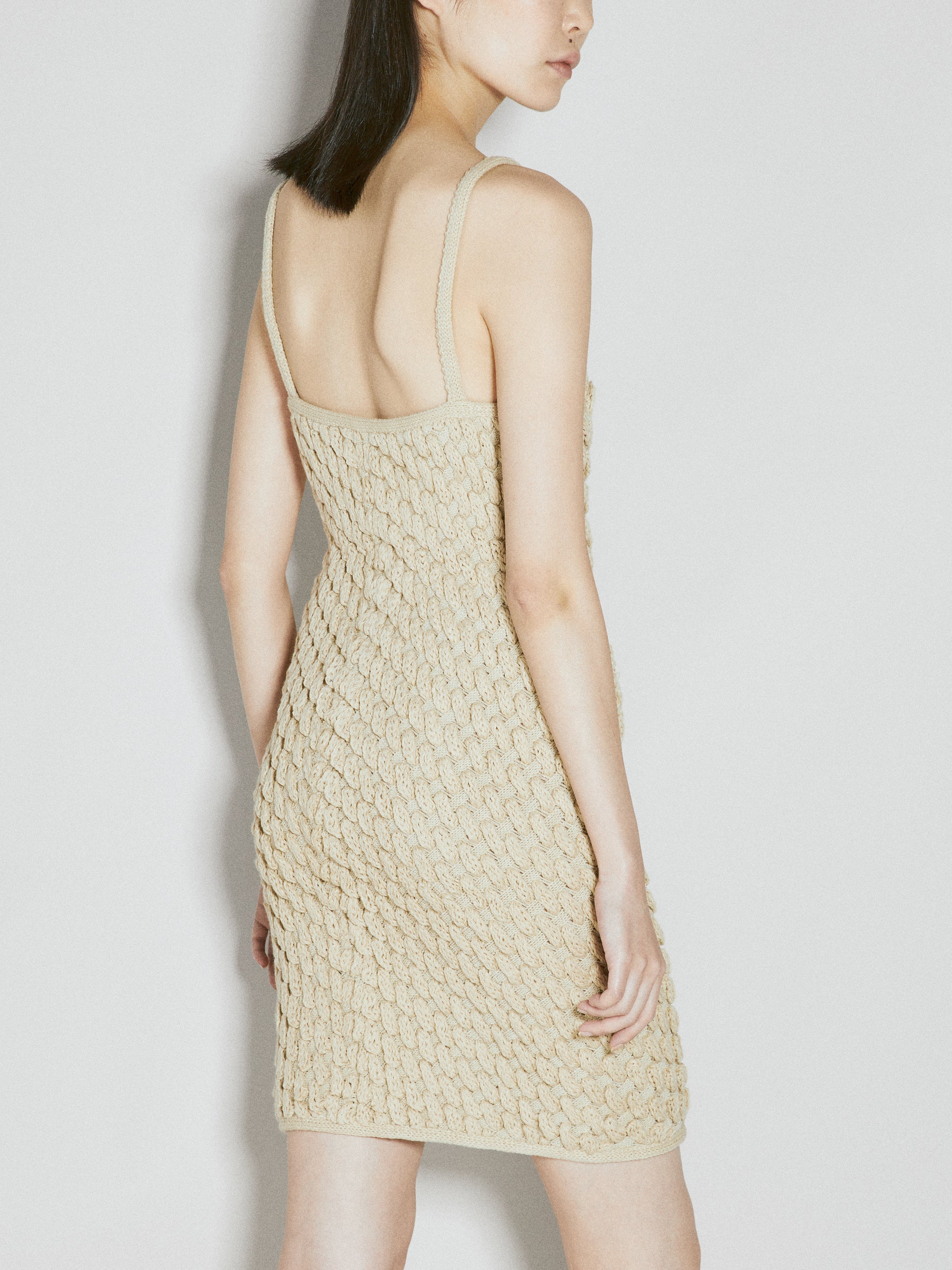 Sleeveless cereal knit dress