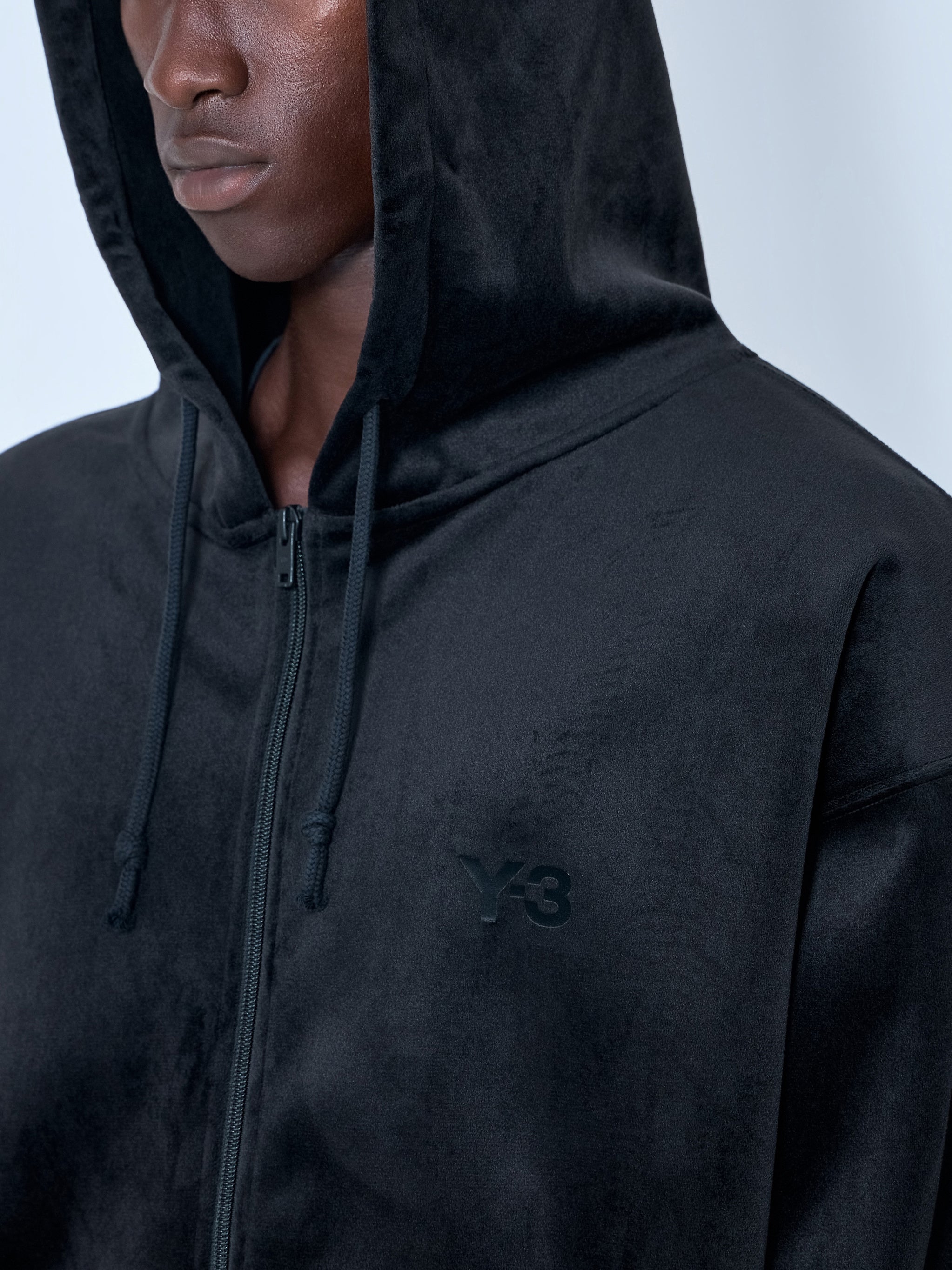 Zip-up hoodie with ribbed trims