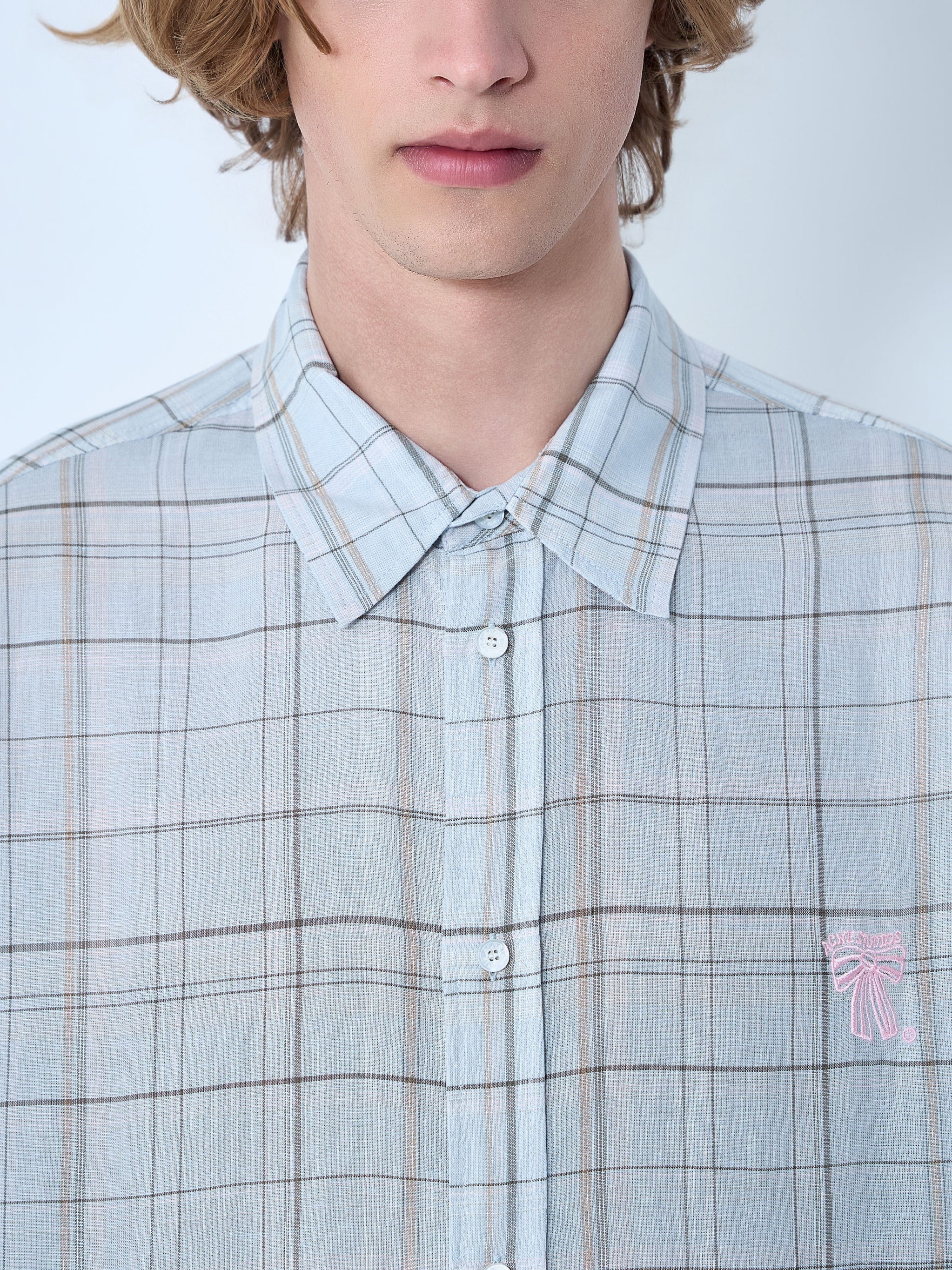 Plaid button-up shirt