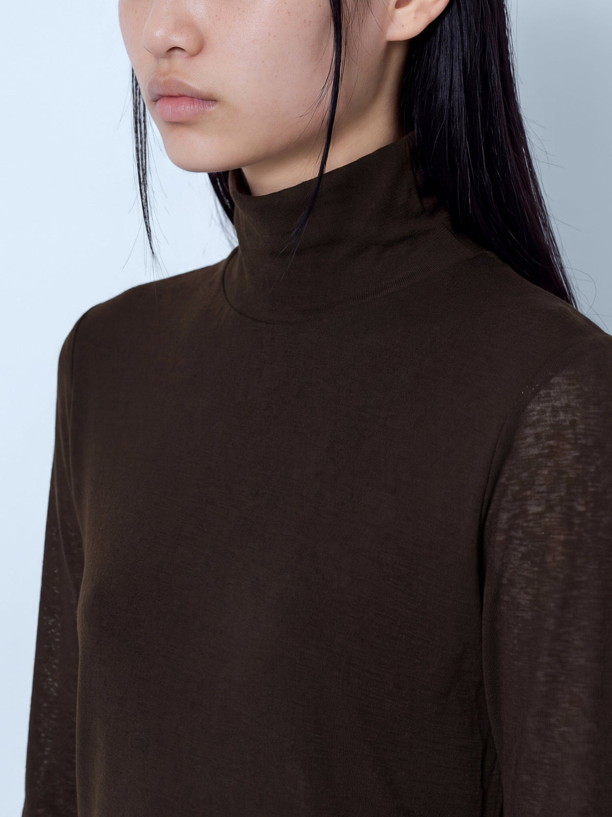 Marl mesh turtleneck