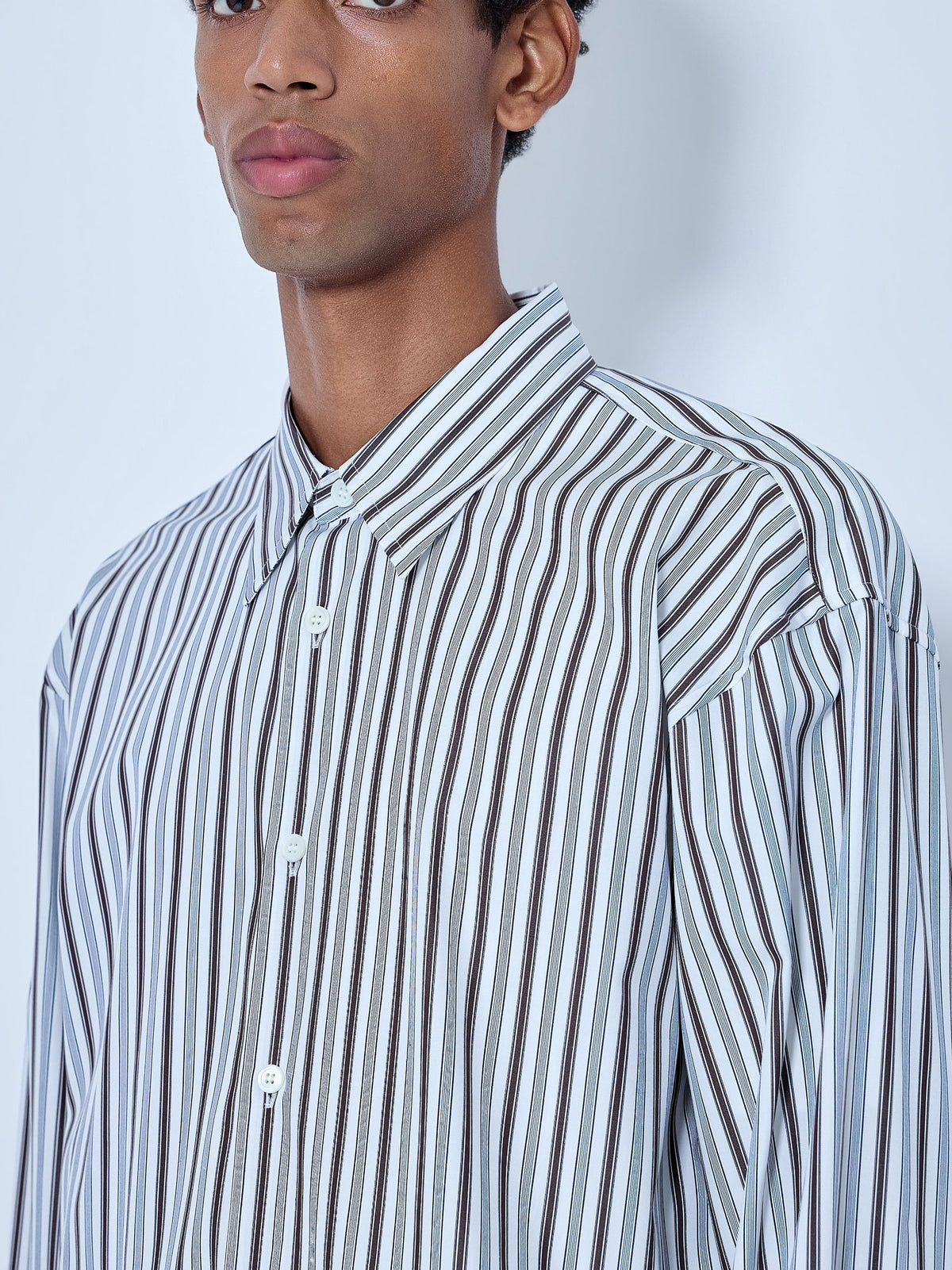 Croom stripe cotton poplin shirt