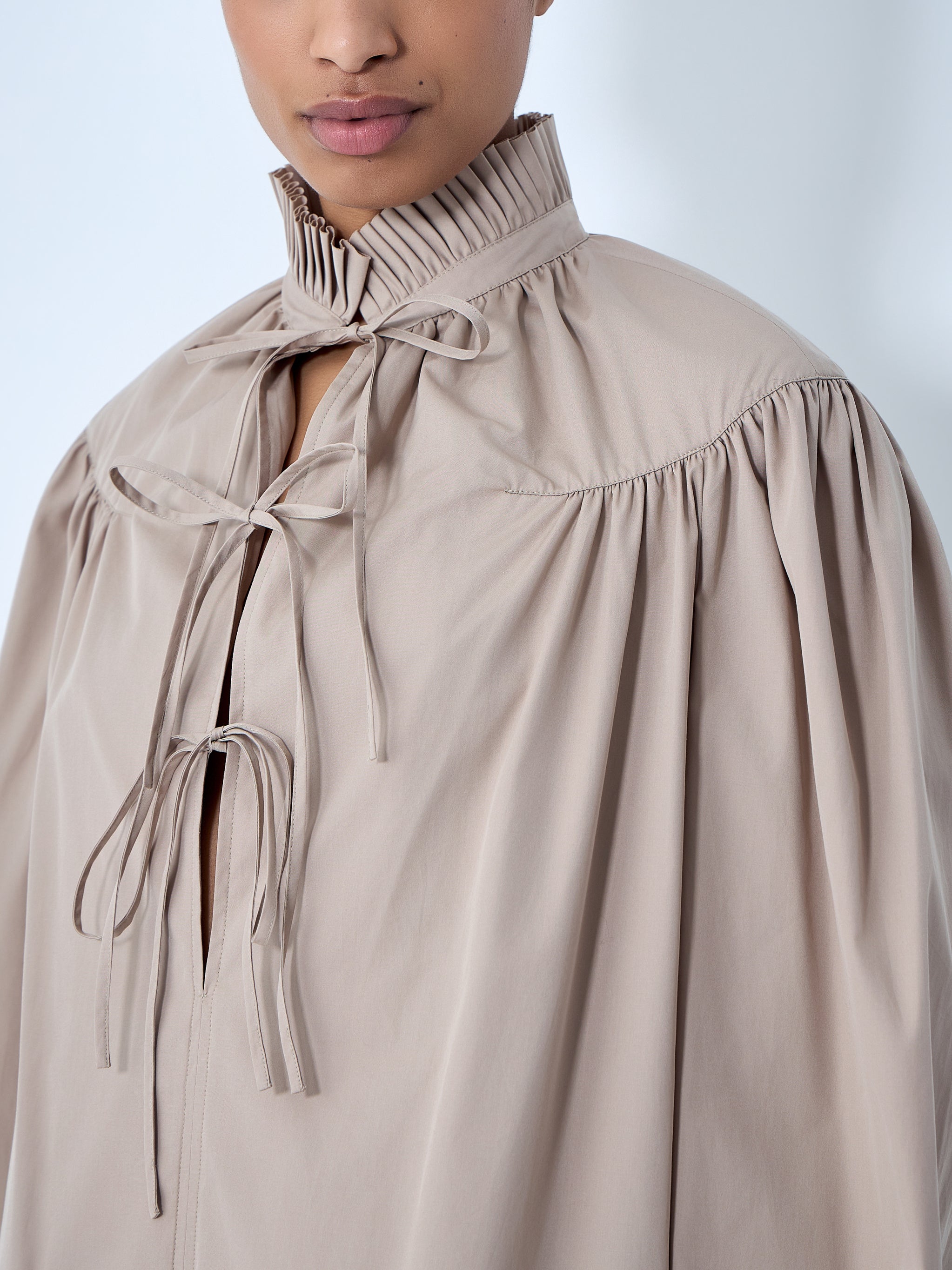 Gathered neck blouse