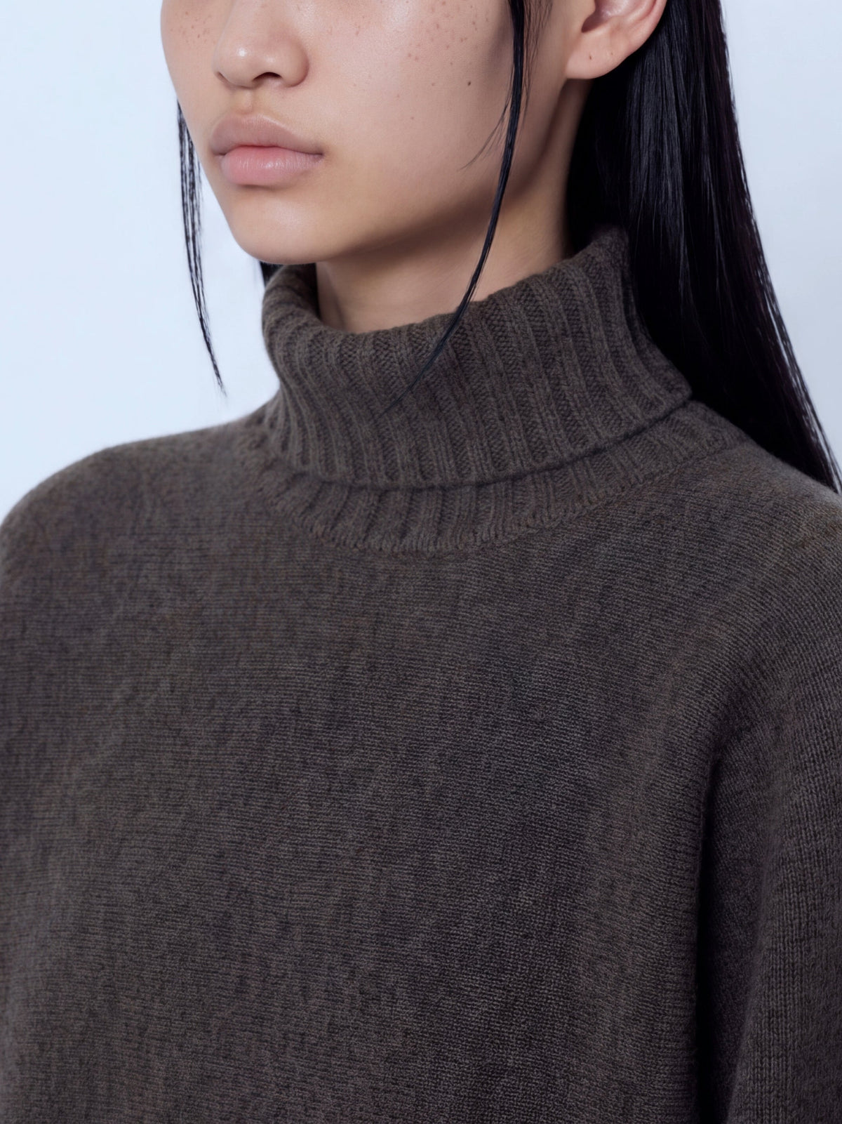 Double knit batwing turtleneck
