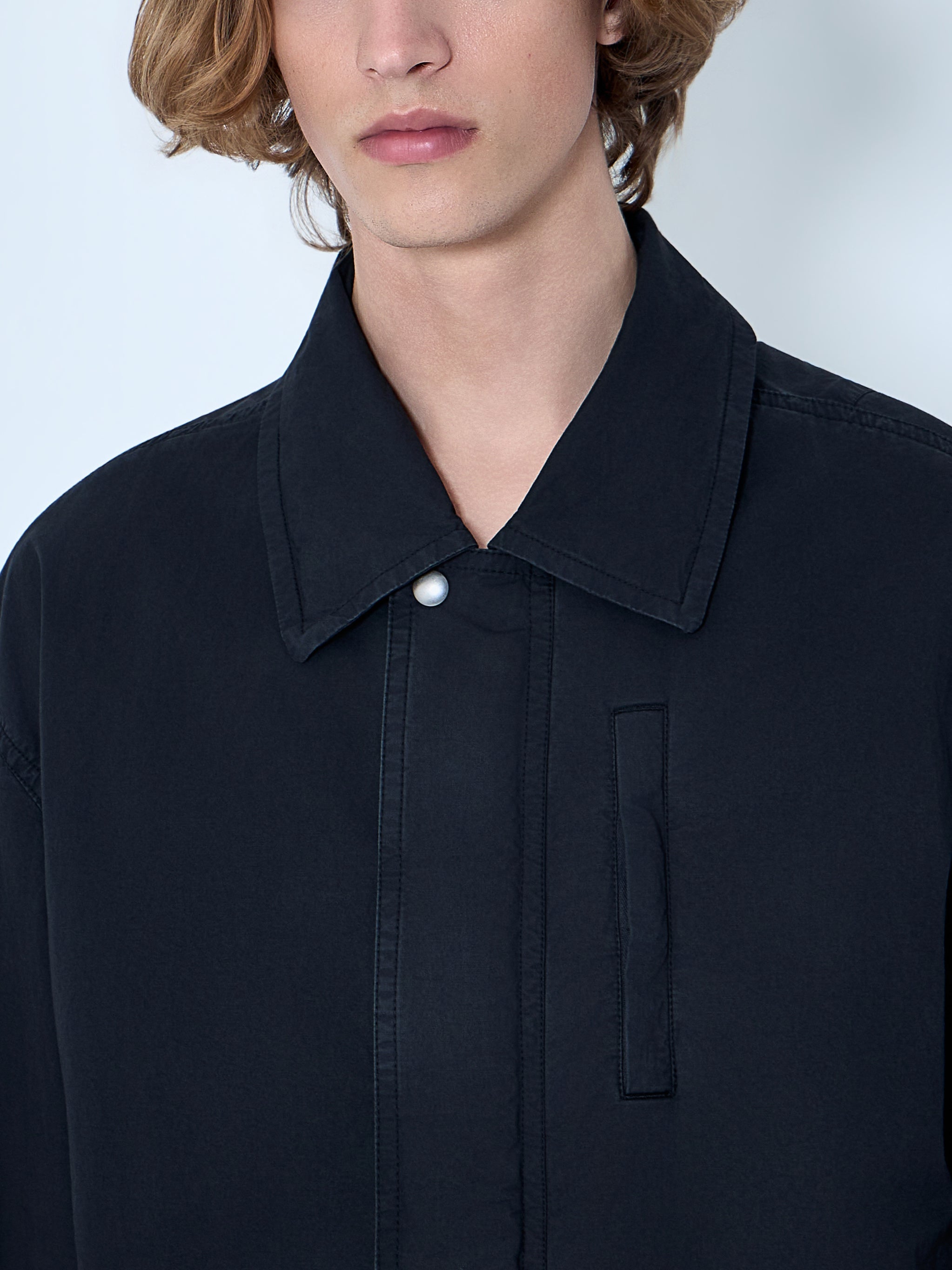 Cotton jacket with snap fastening