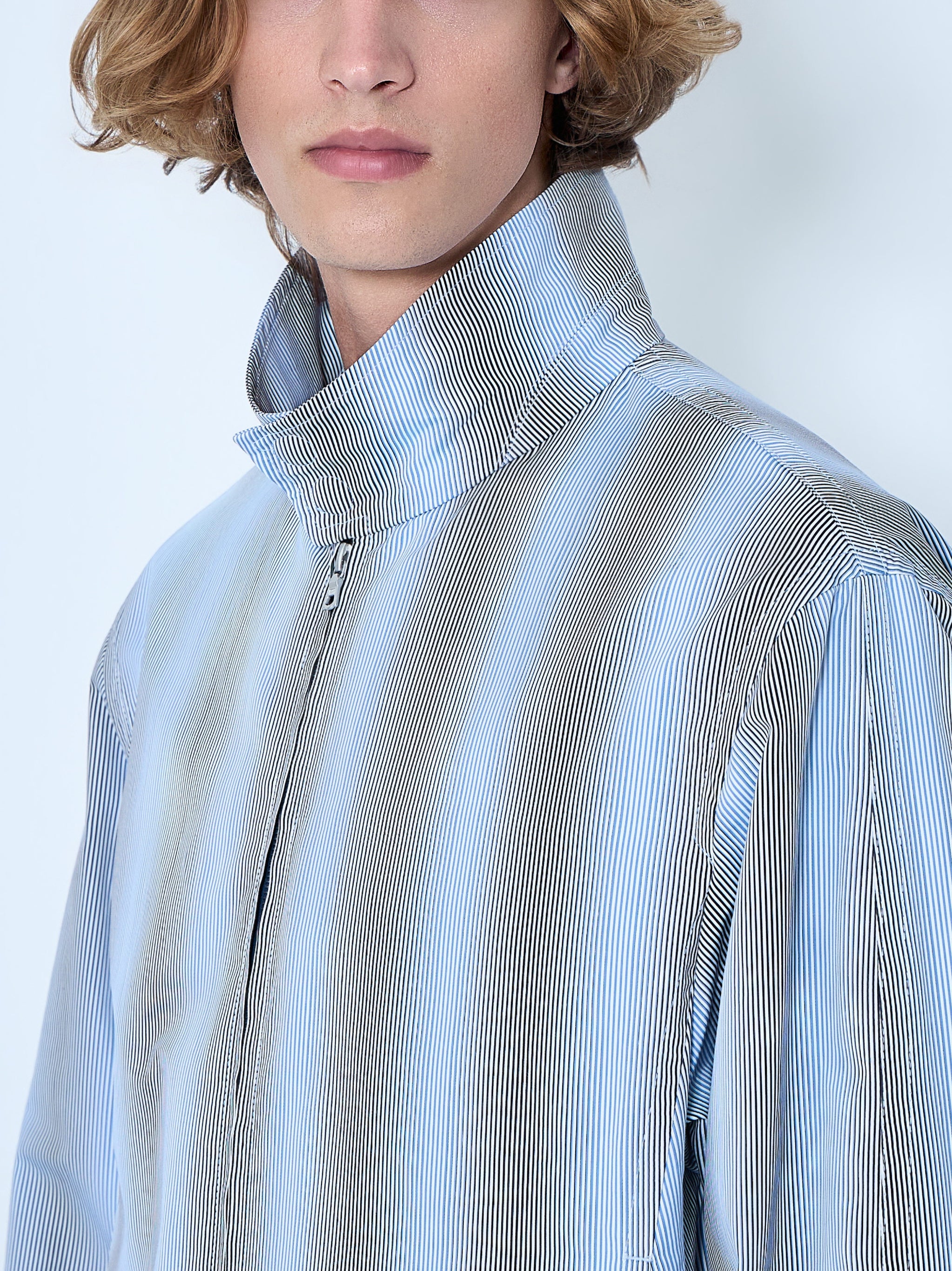 Striped zip-up jacket