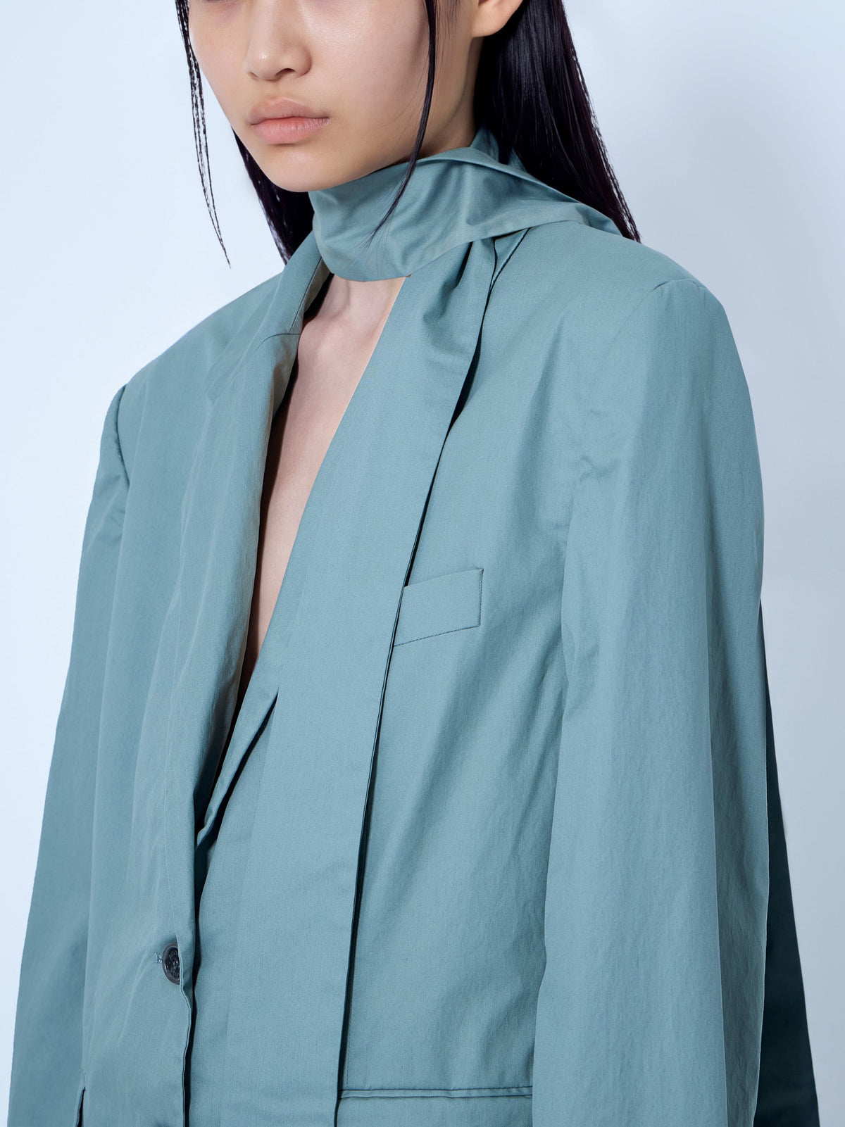 Suit jacket with scarf
