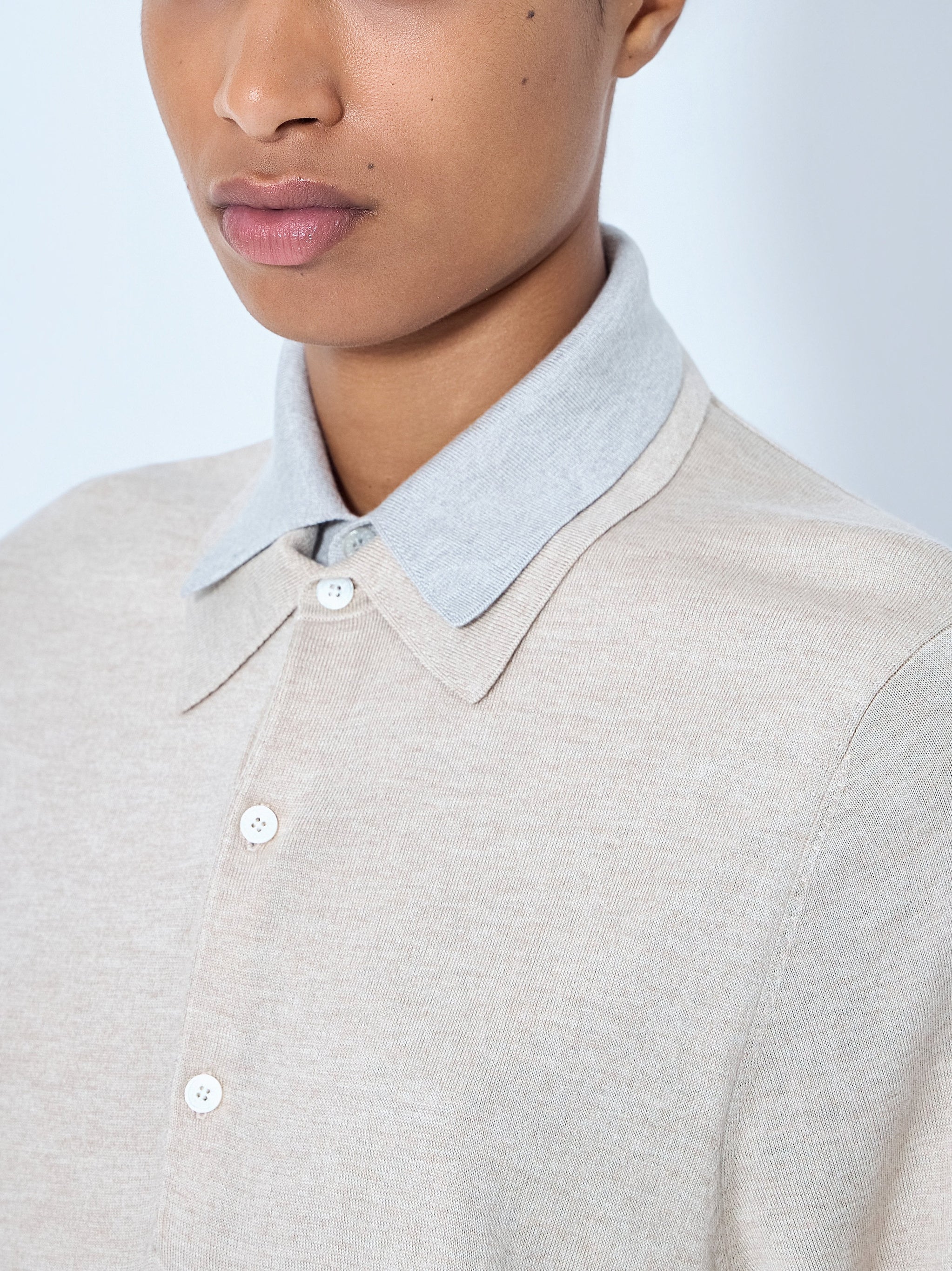 Layered collar knit top
