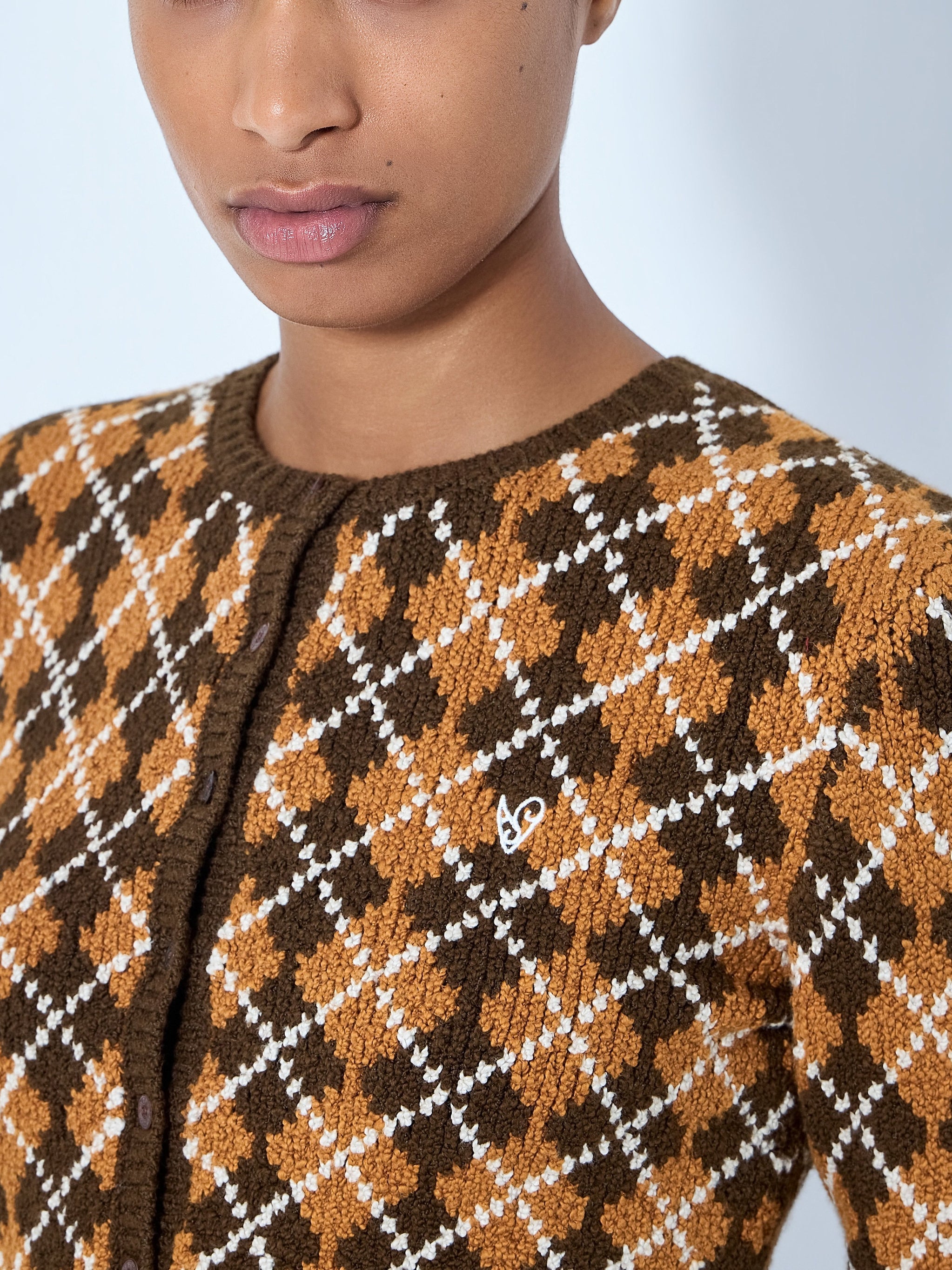 Argyle knit cardigan