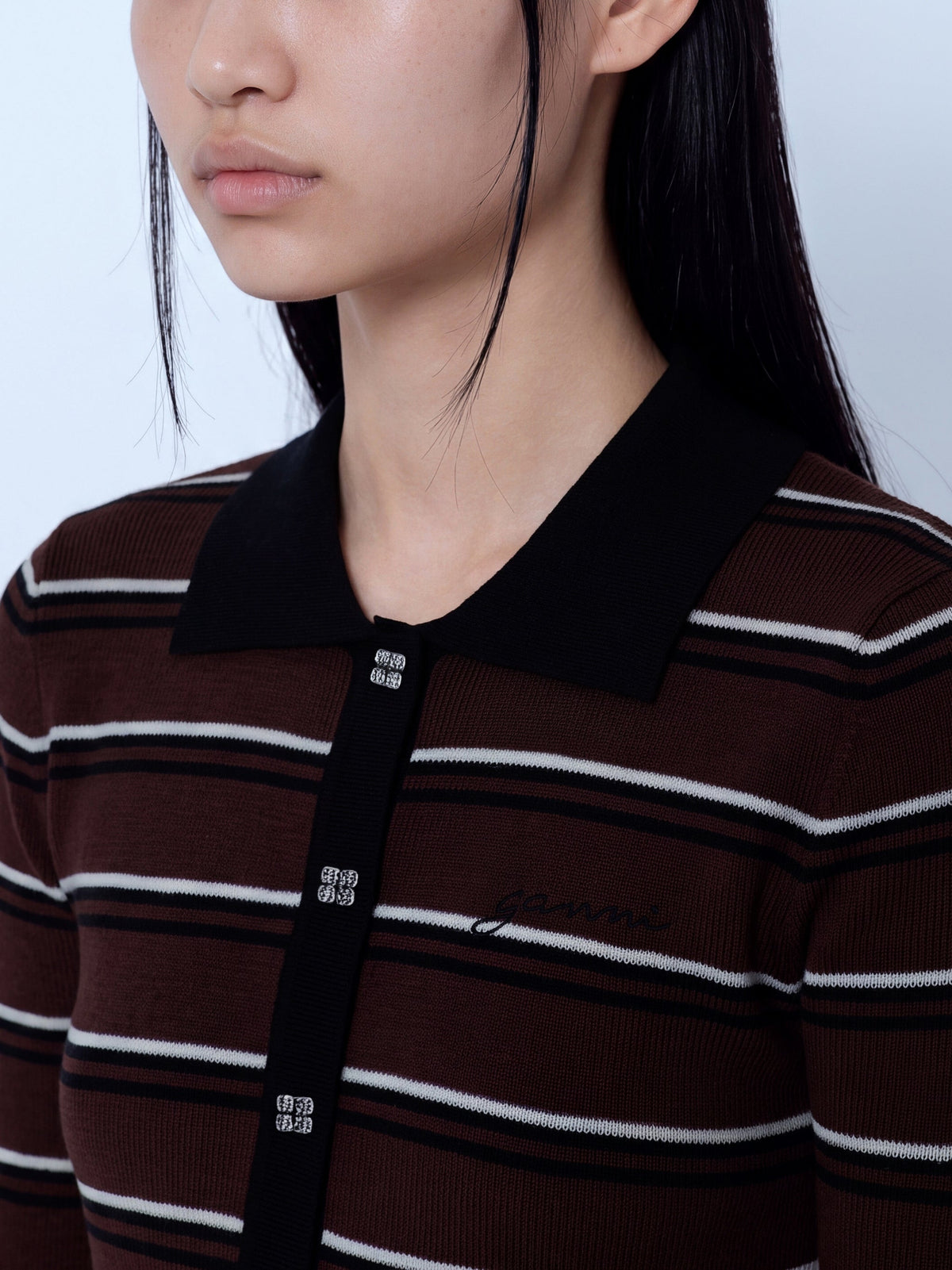 Mini ribbed merino polo