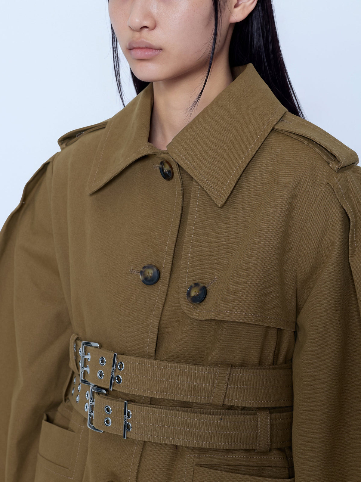 Workwear canvas short peplum jacket