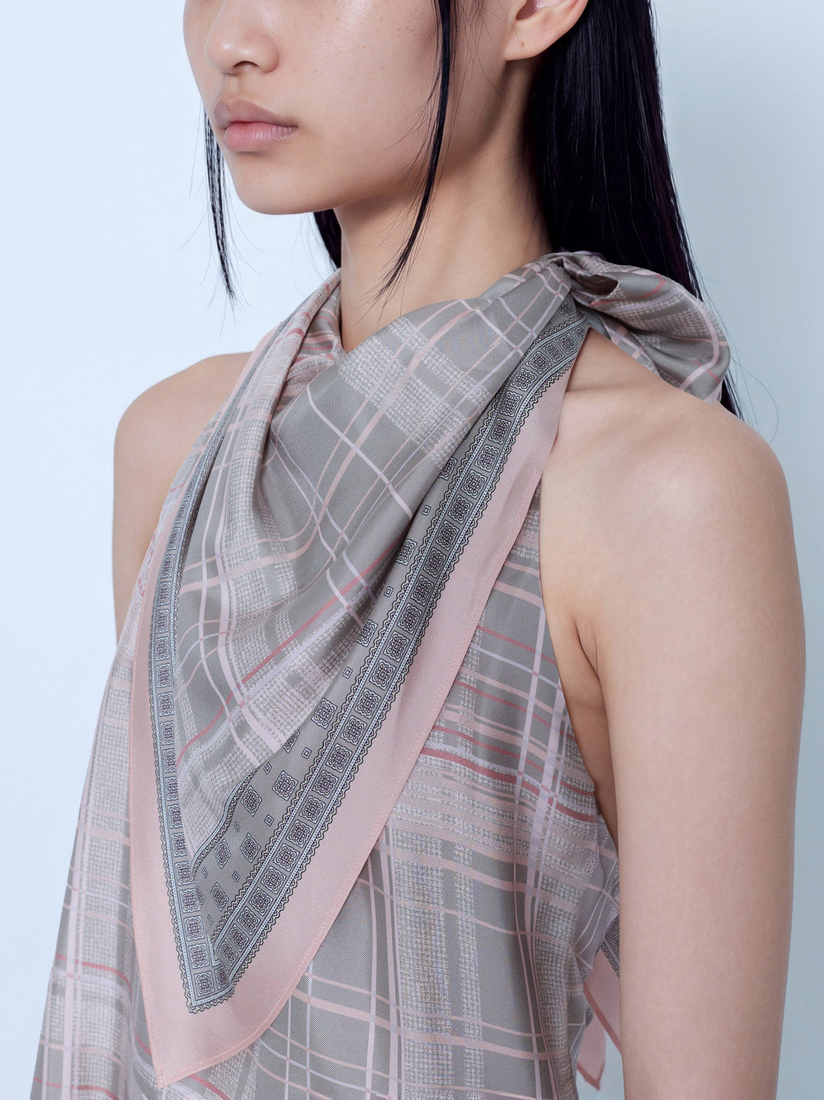Silk blouse with scarf