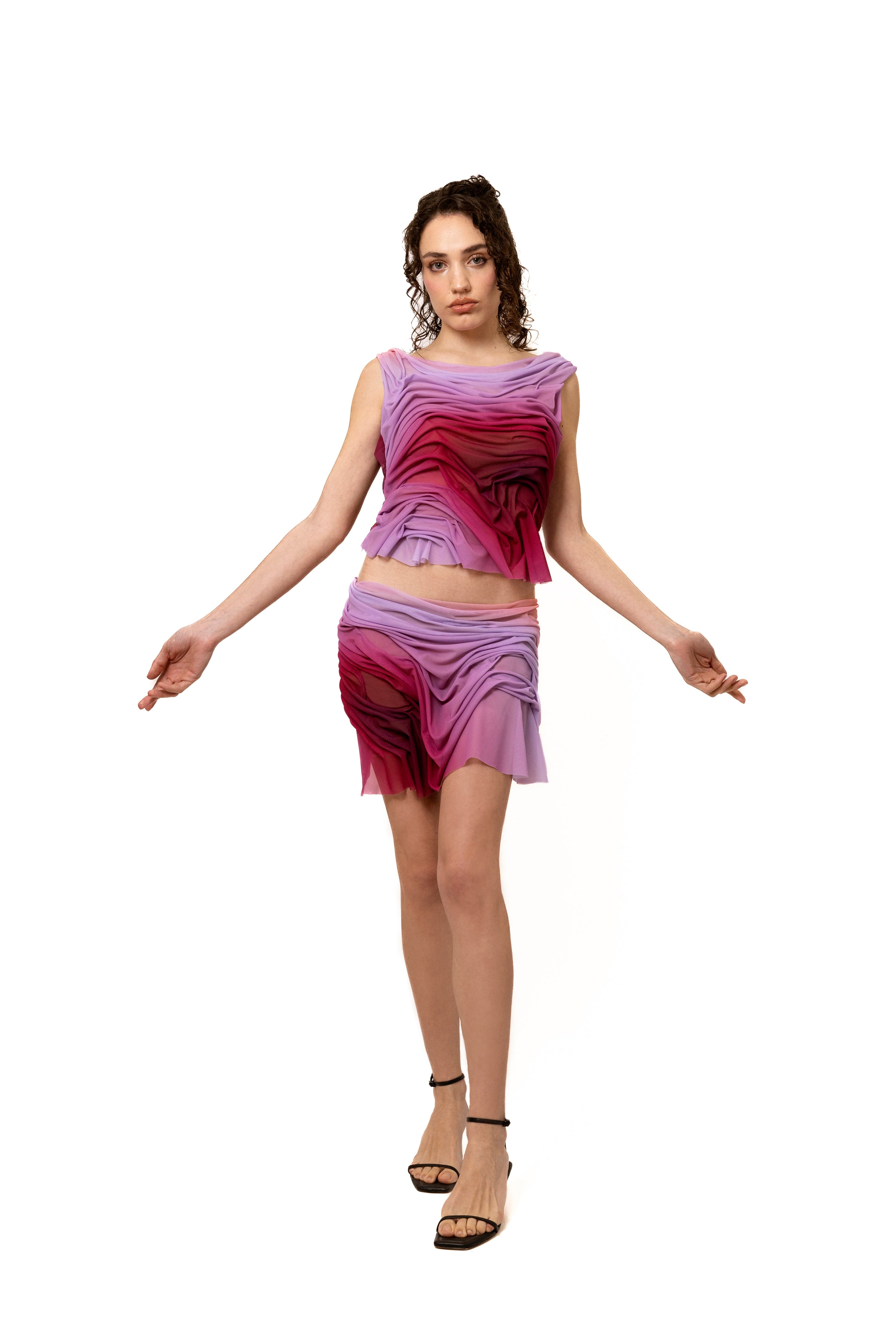 Sunset gradient wetlook tank top
