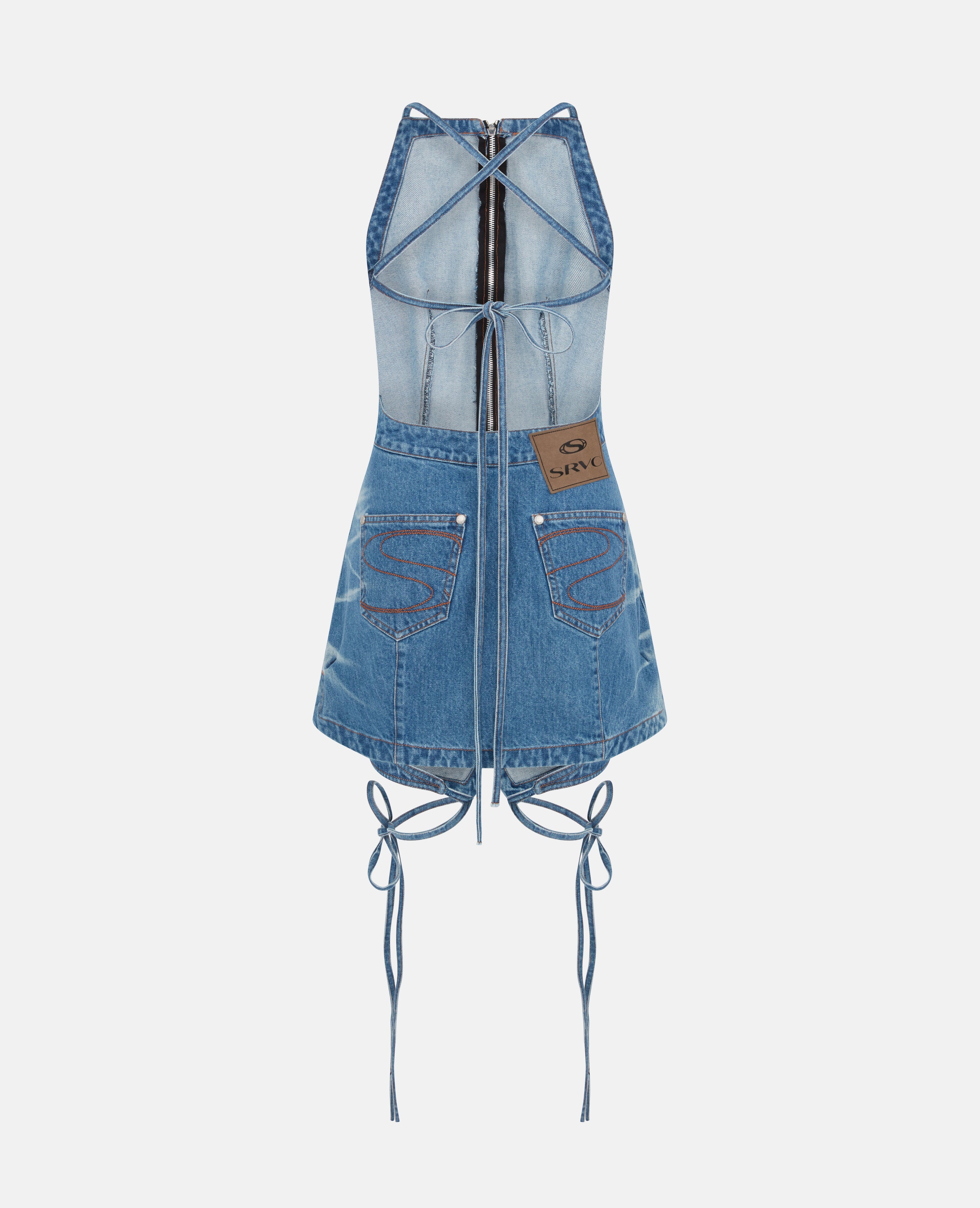 Kyle waistcoat dress blue denim