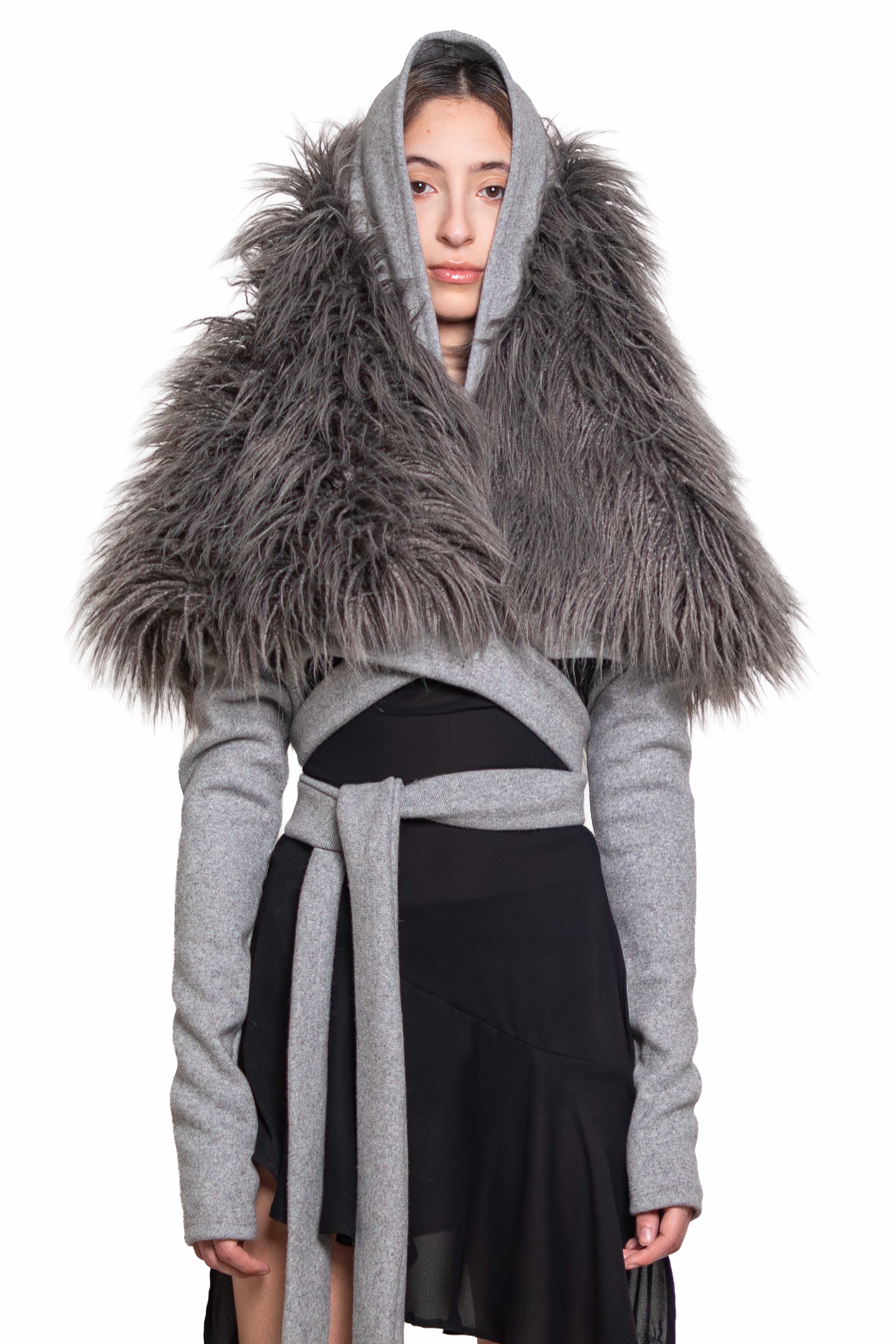 Maya fur wrap jacket