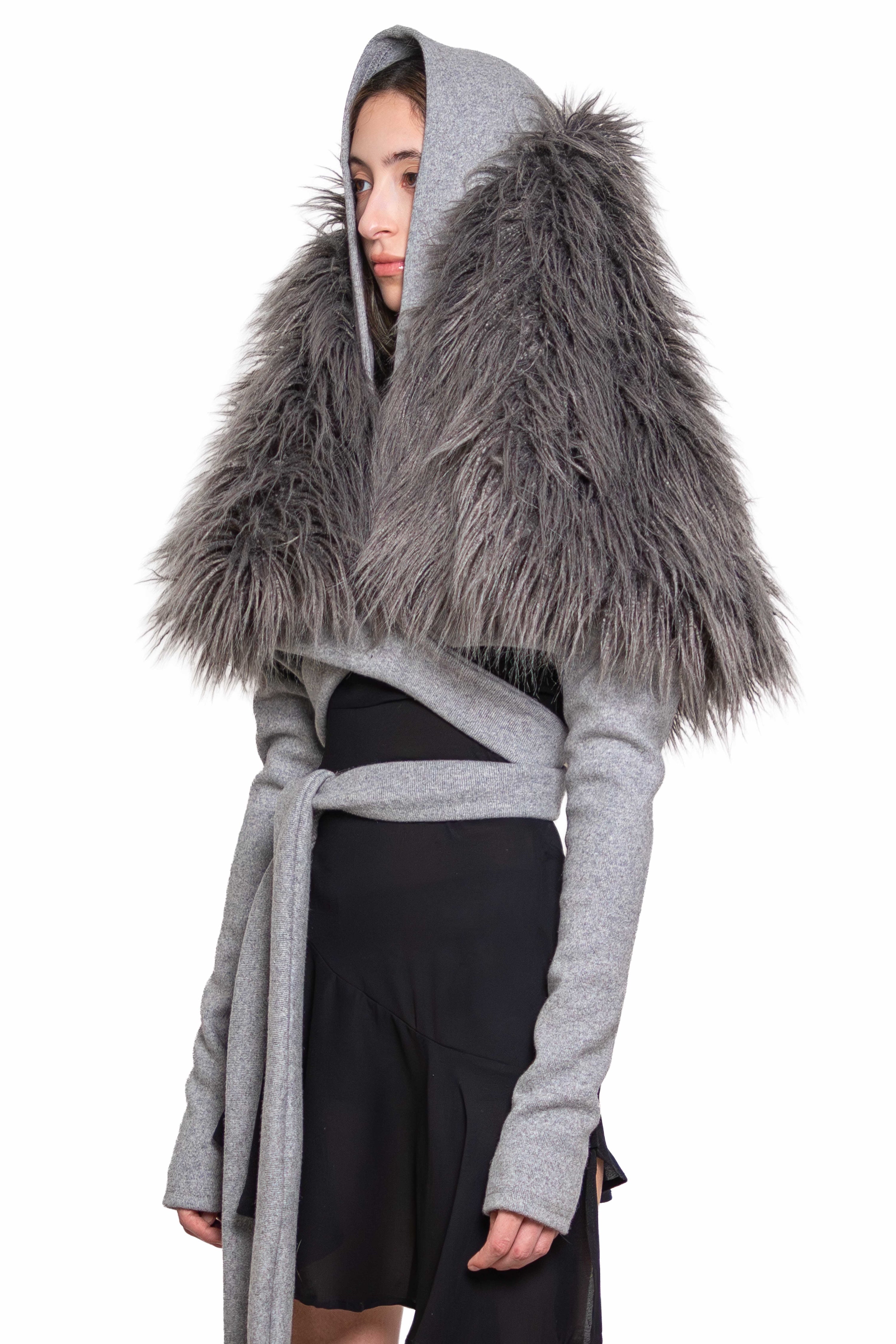 Maya fur wrap jacket