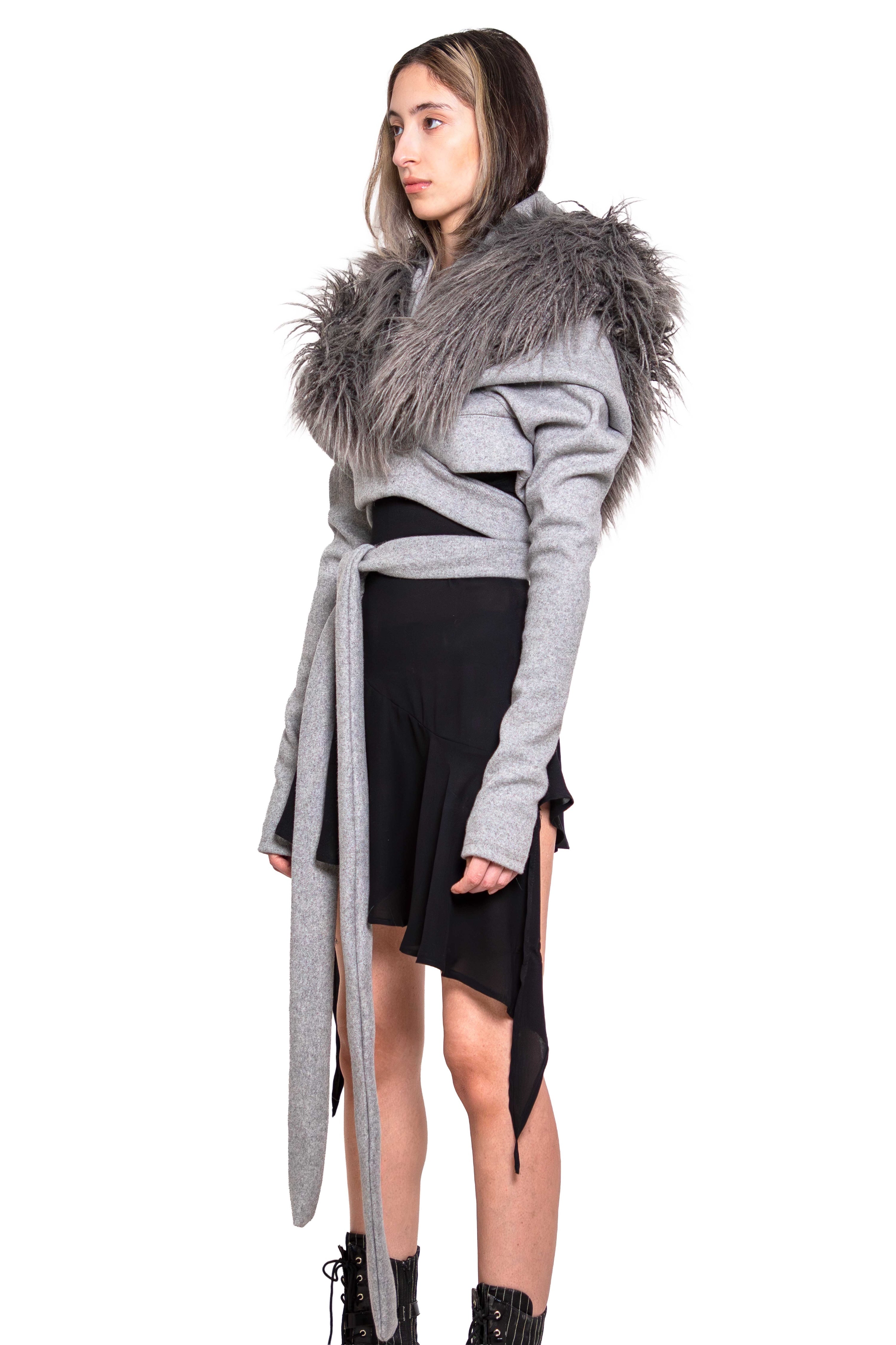 Maya fur wrap jacket