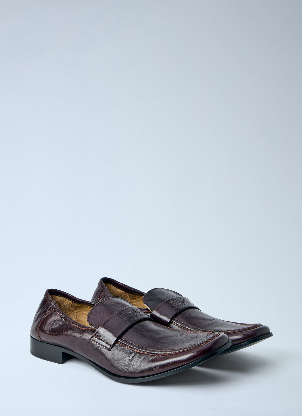 Brushed leather loafers