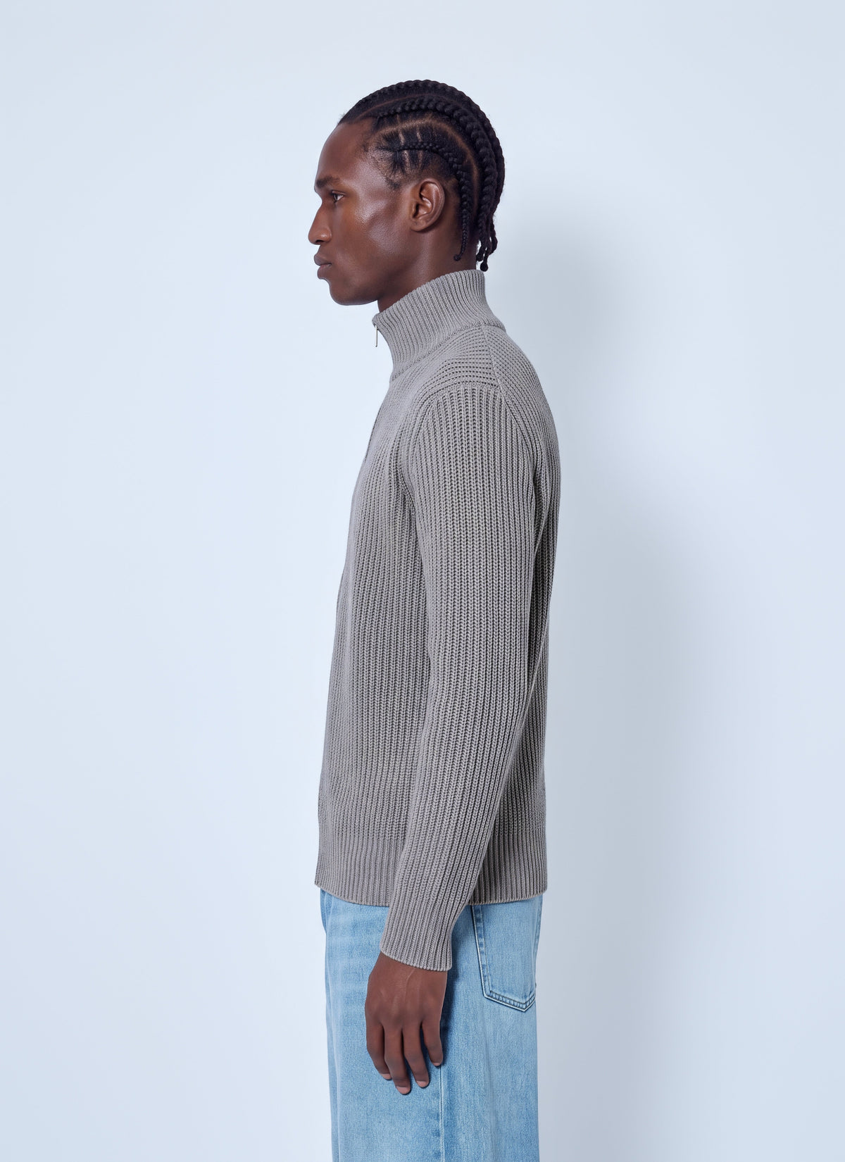 Ribbed zip-up sweater