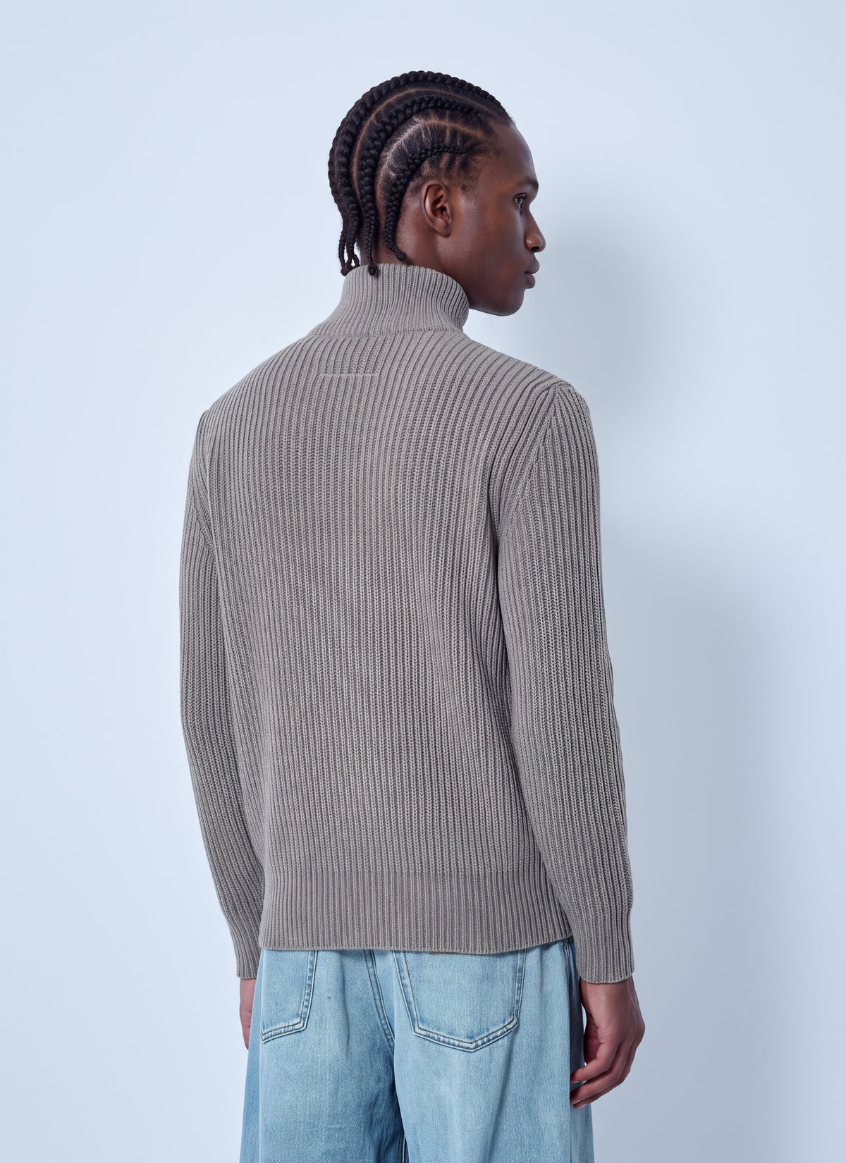 Ribbed zip-up sweater