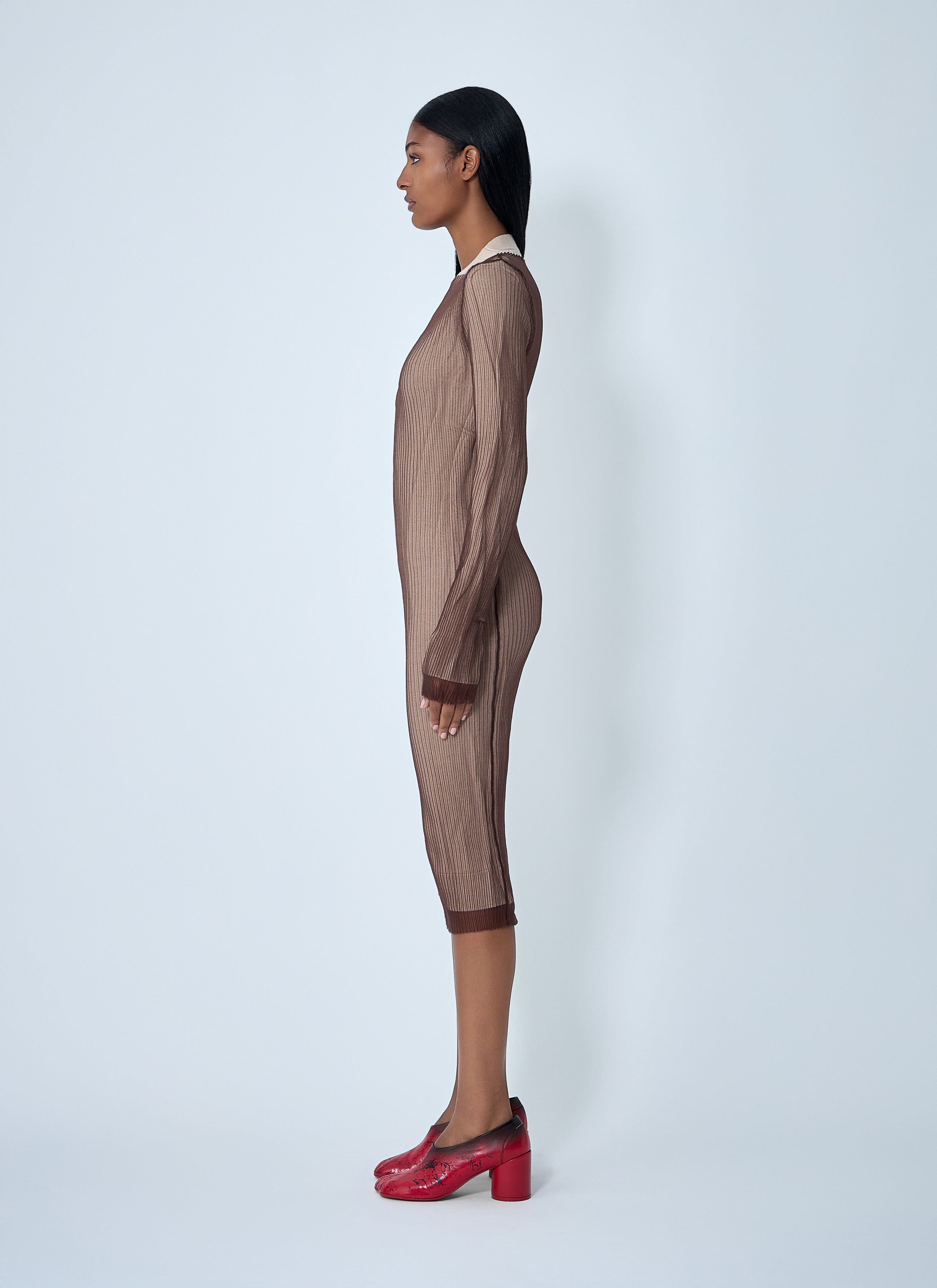 Layered cardigan dress