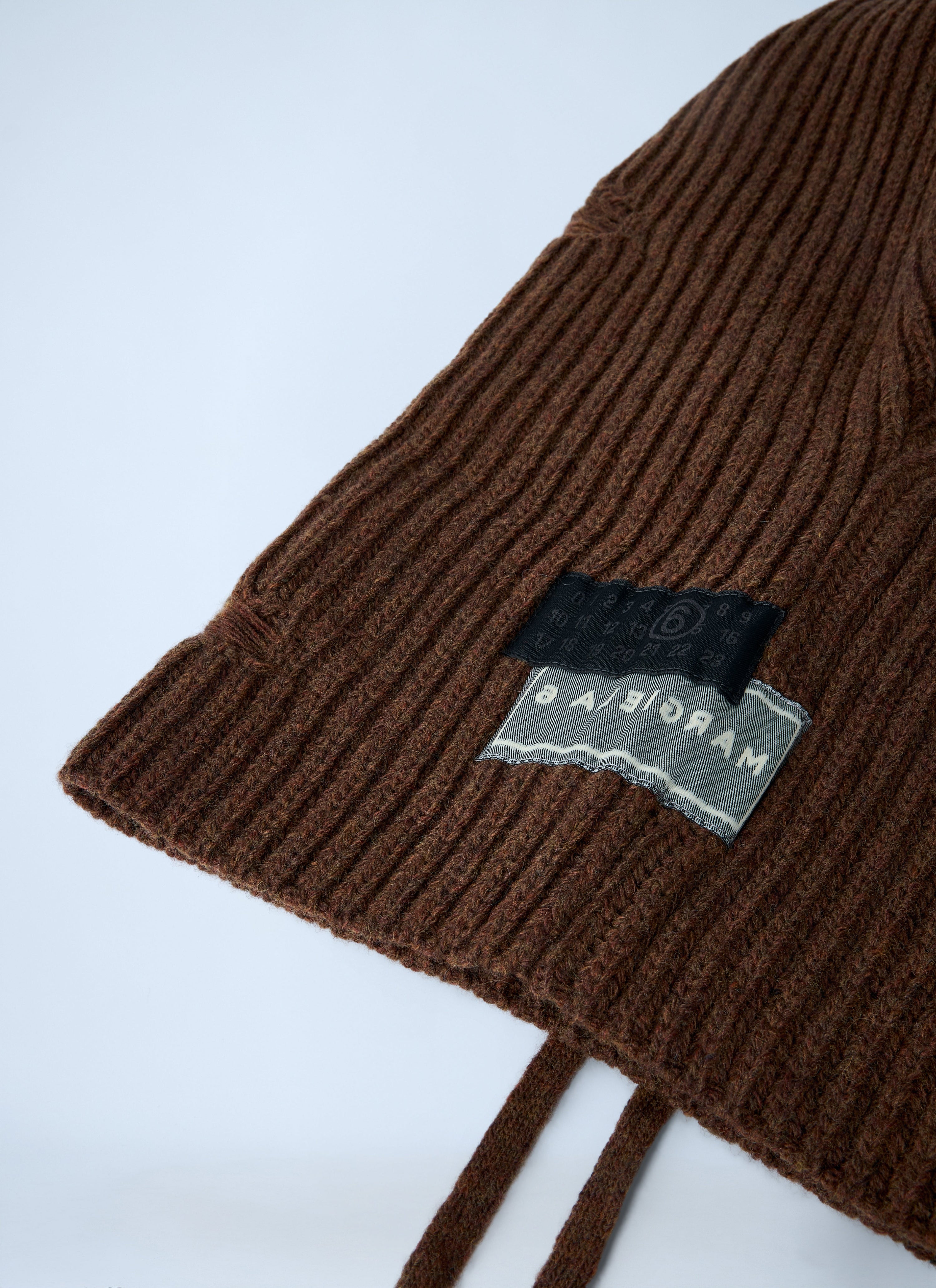 Logo motif knitted balaclava