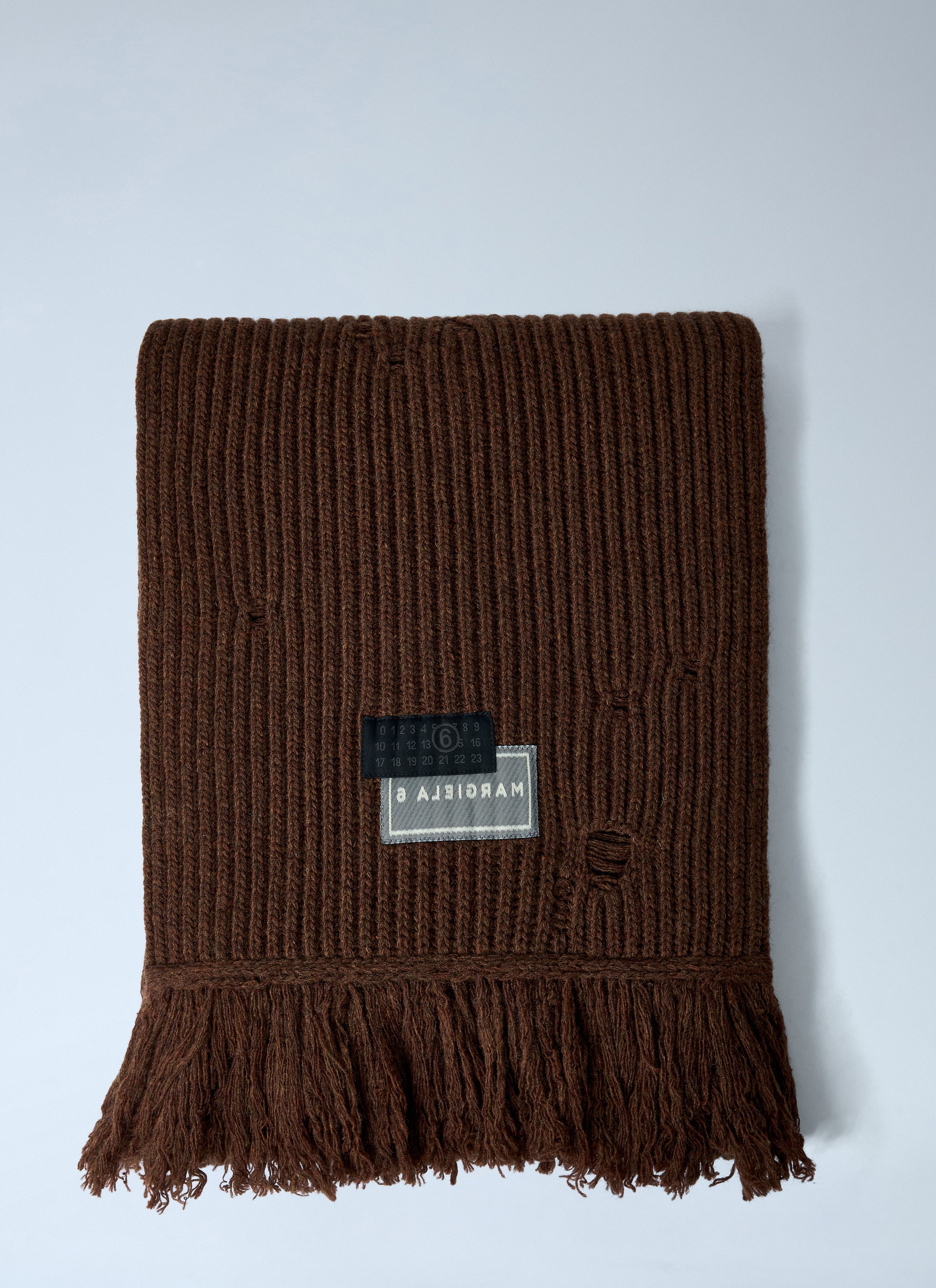 Distressed wool-blend scarf