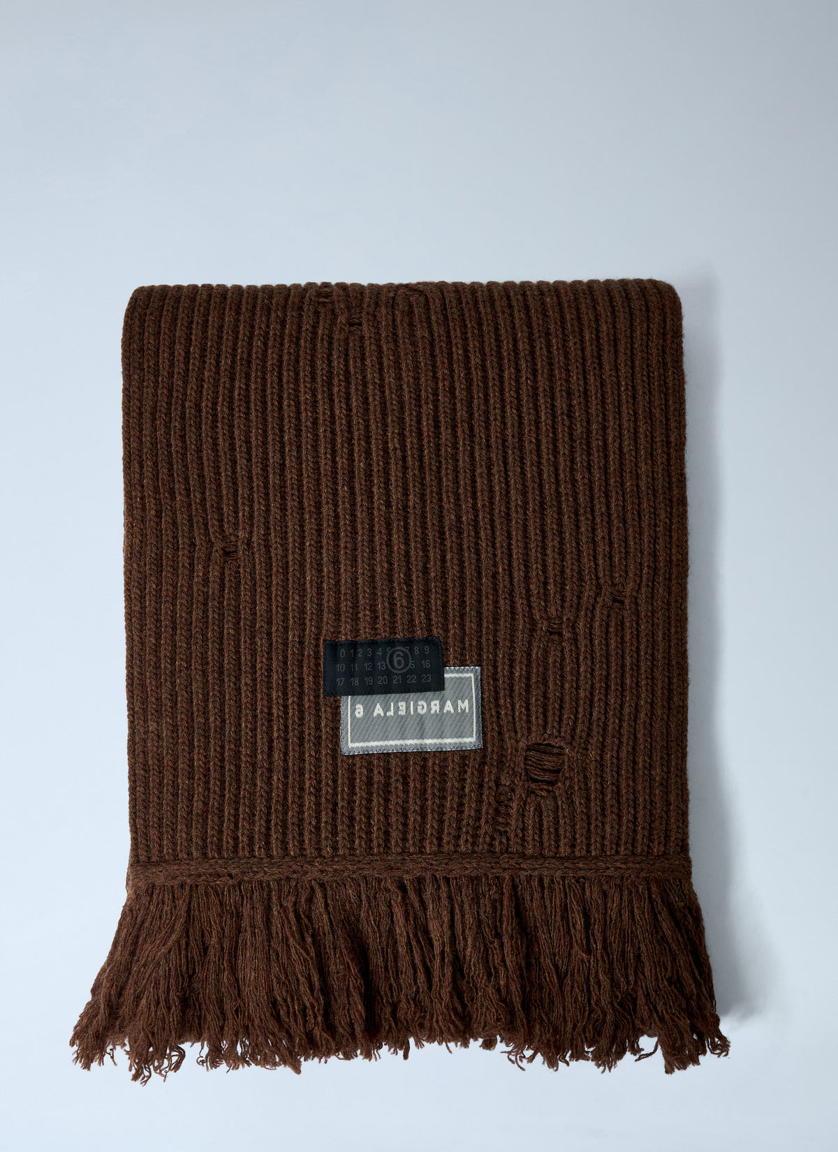 Distressed wool-blend scarf