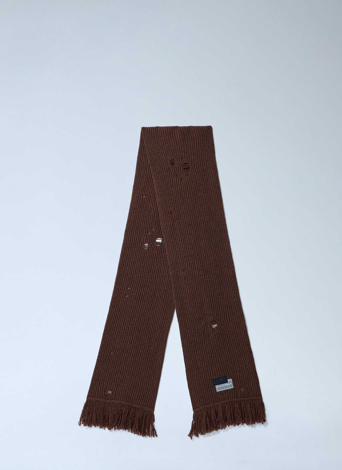 Distressed wool-blend scarf