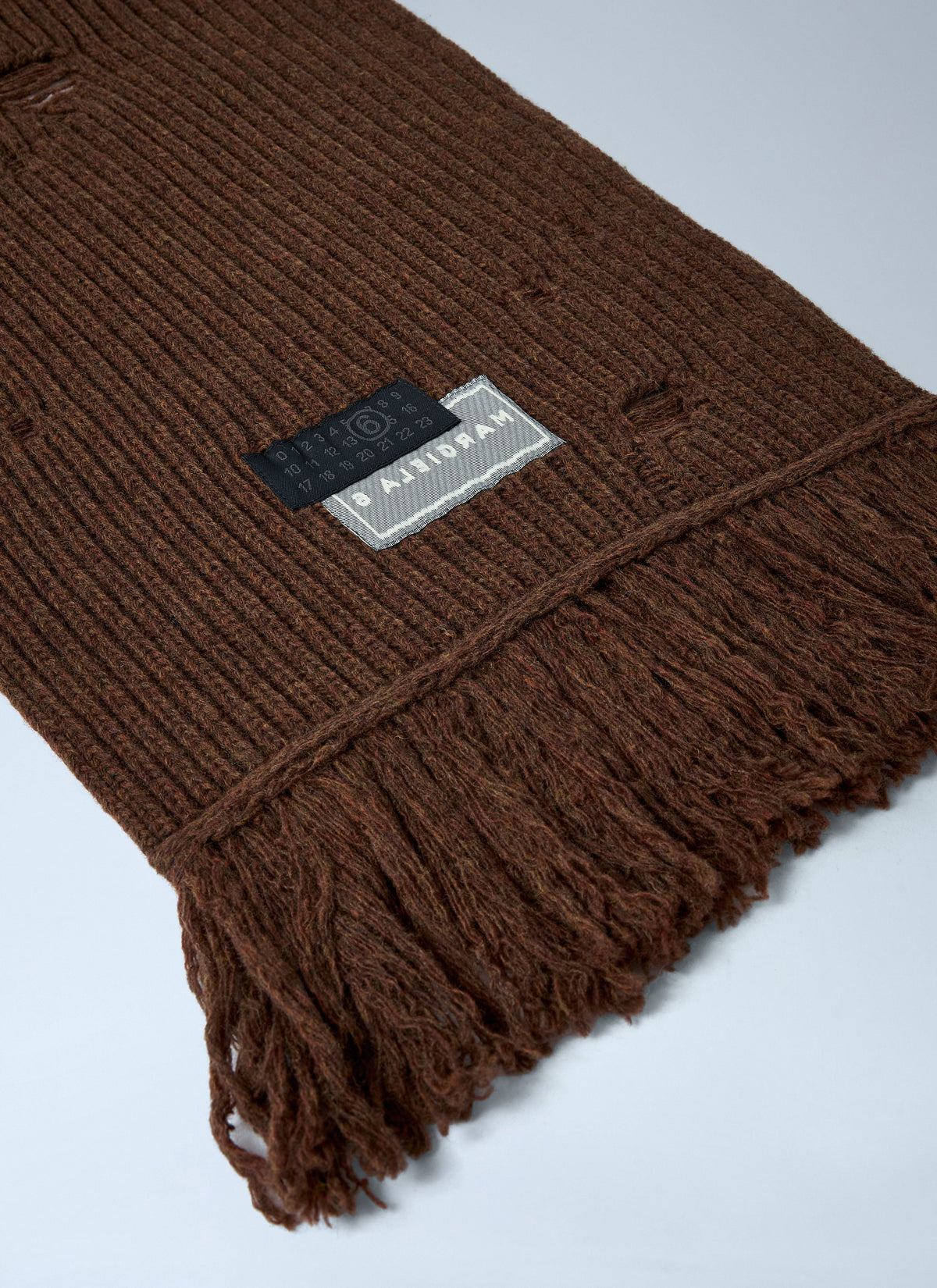 Distressed wool-blend scarf