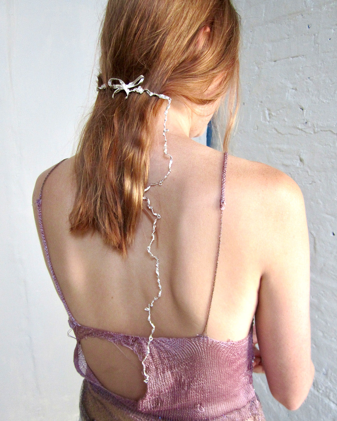 Burnt ribbon choker