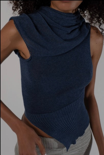 Neck drape top (jean)