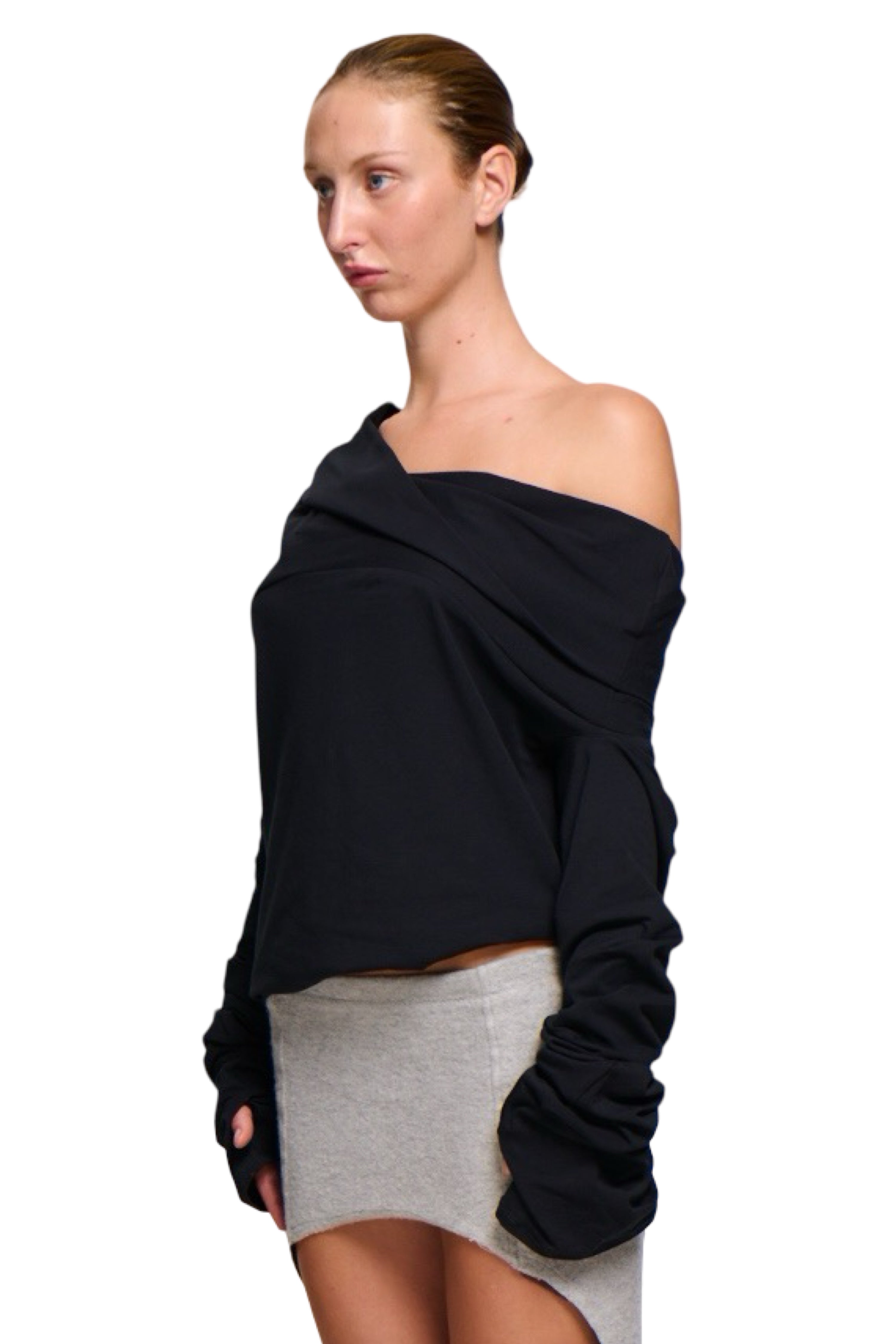 Lulu long sleeve stretch jersey black
