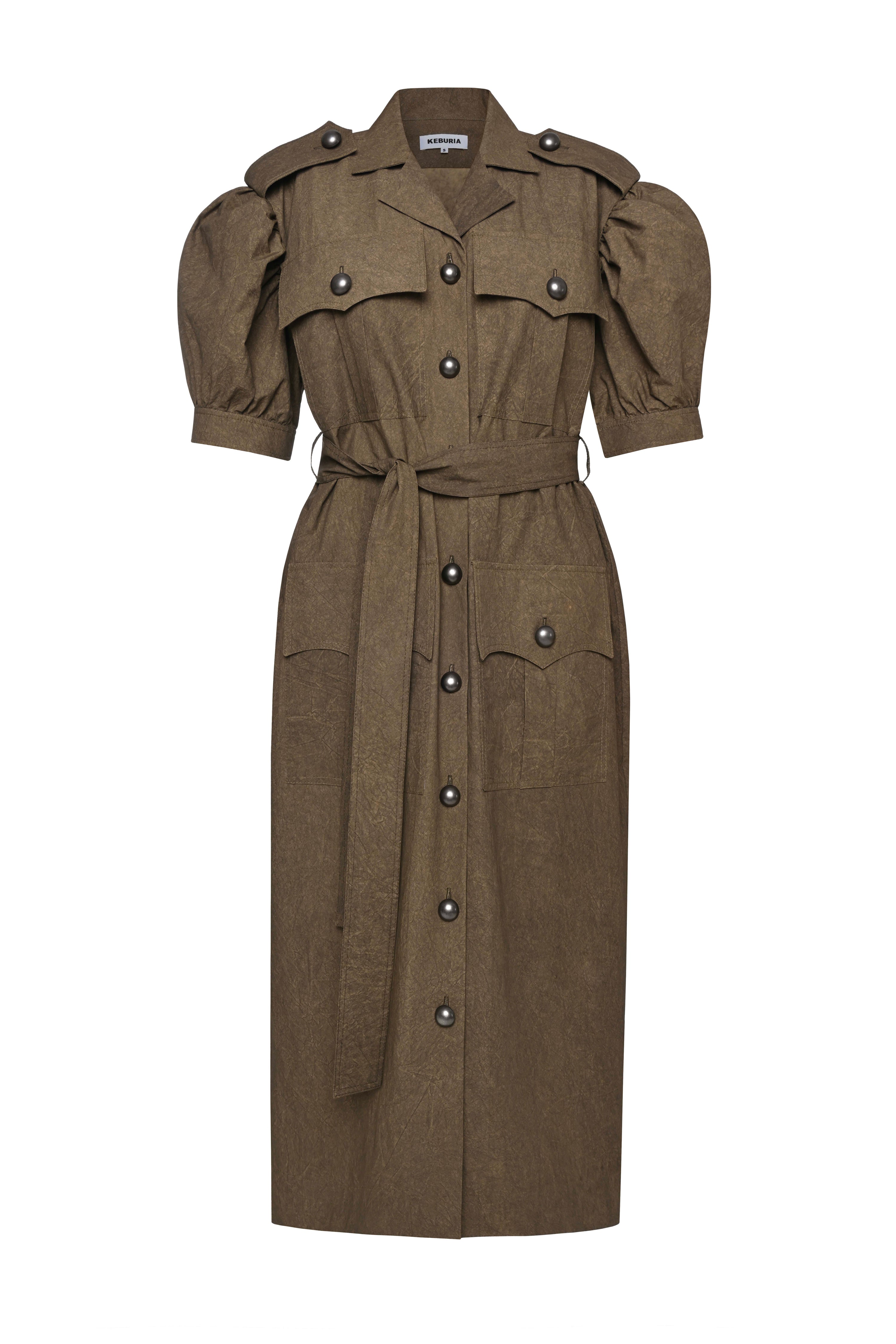 Belted shirt dress