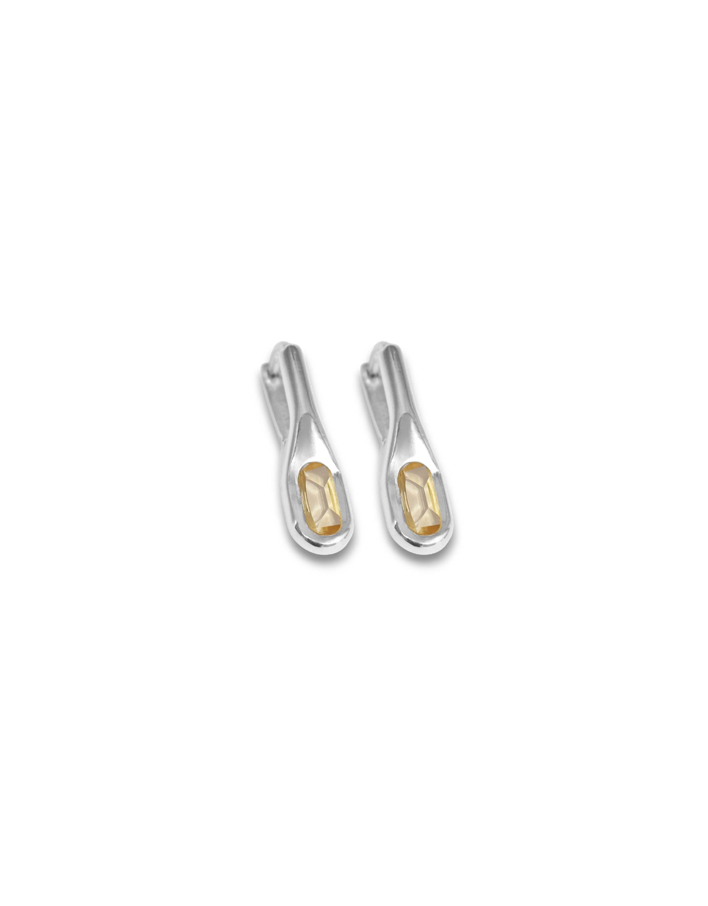 One wave citrine earring