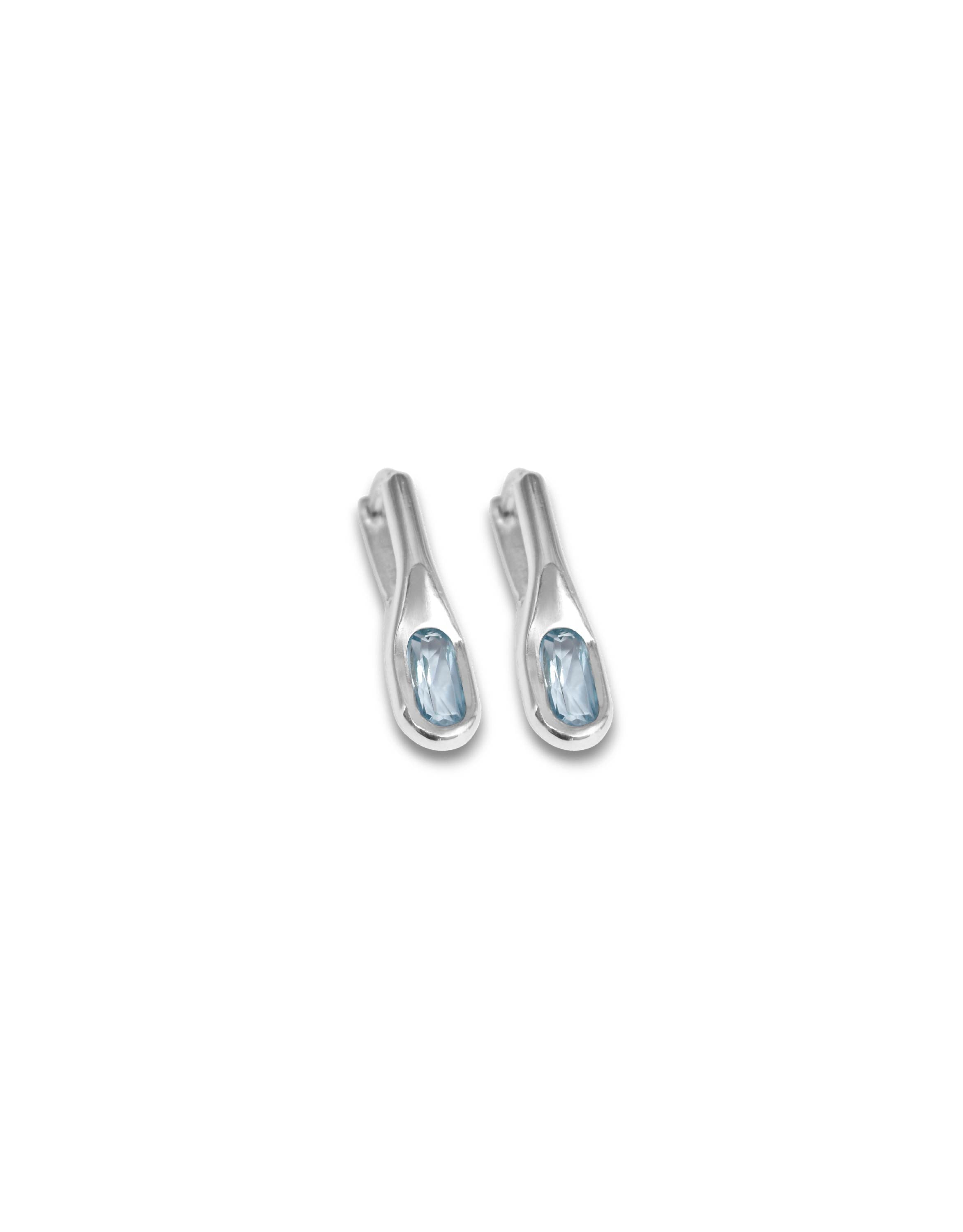 One wave topaz earring