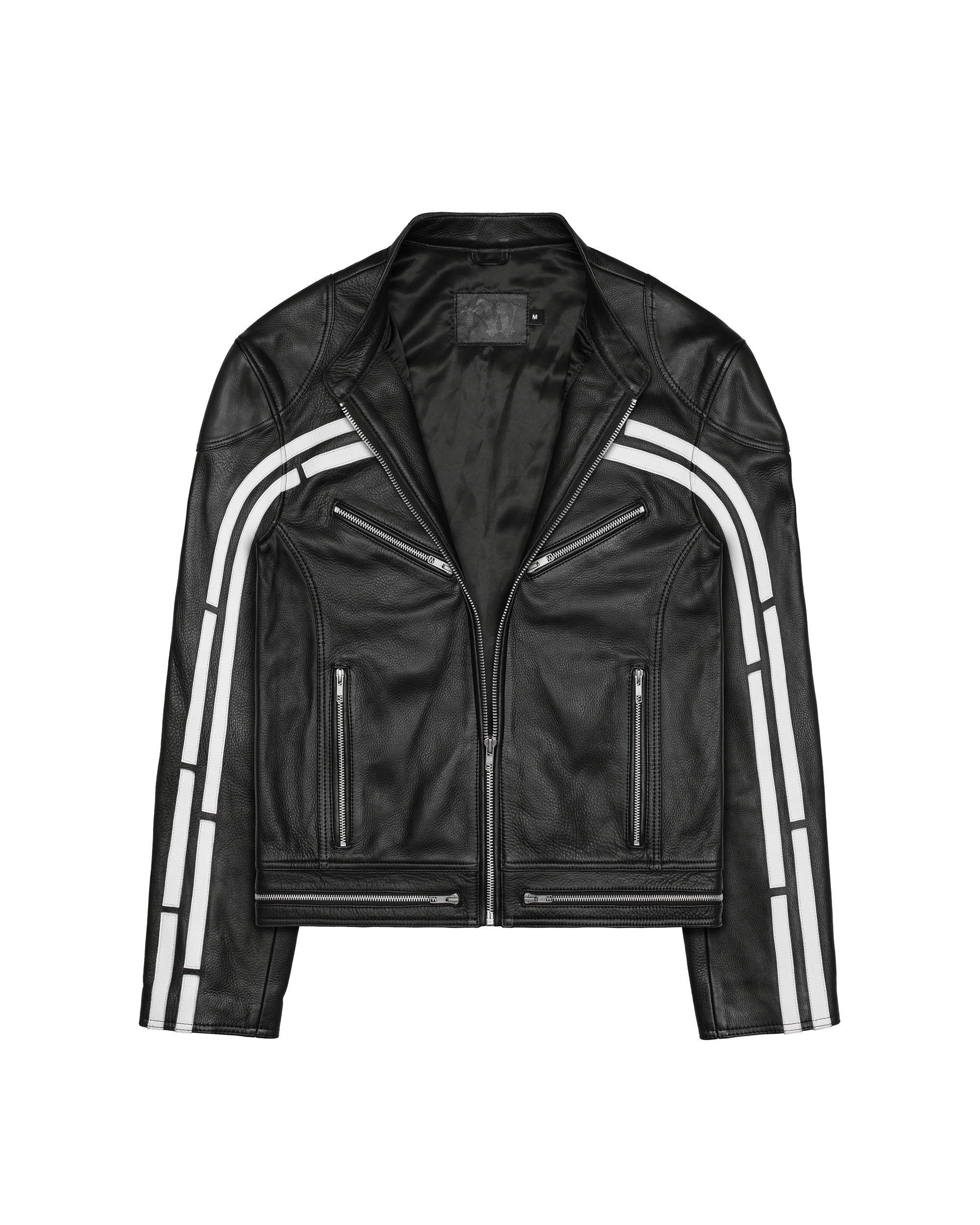 Track leather jacket