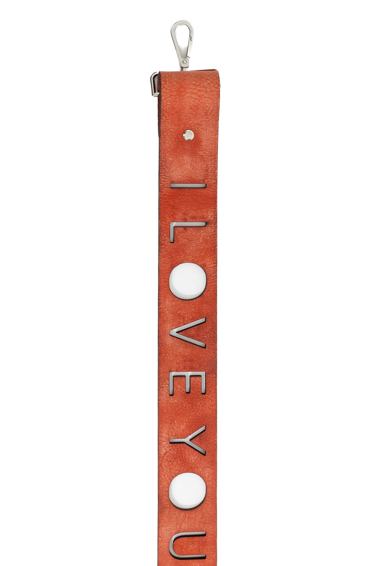 'i love you' crossbody bag strap orange
