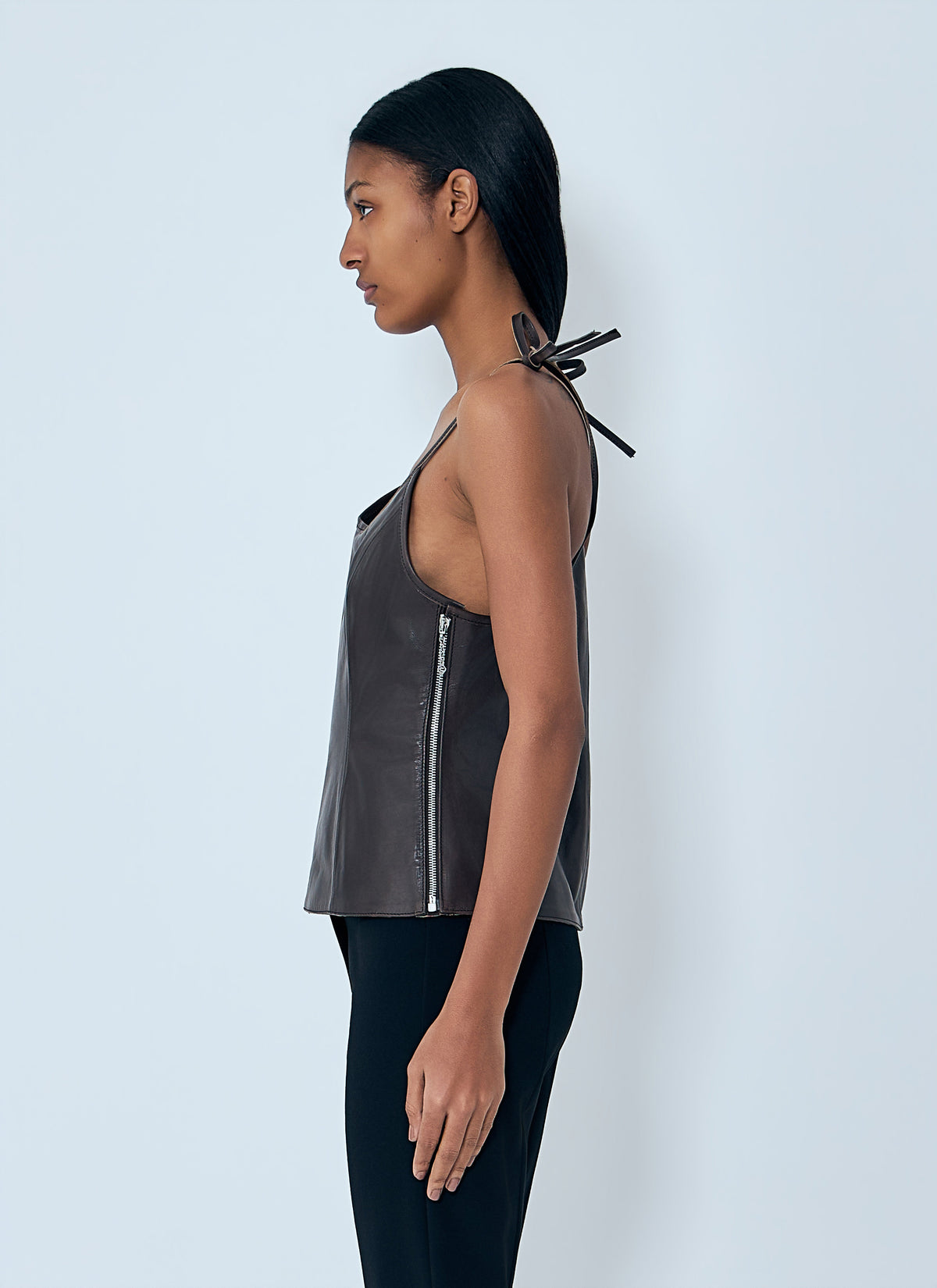 String leather tank top