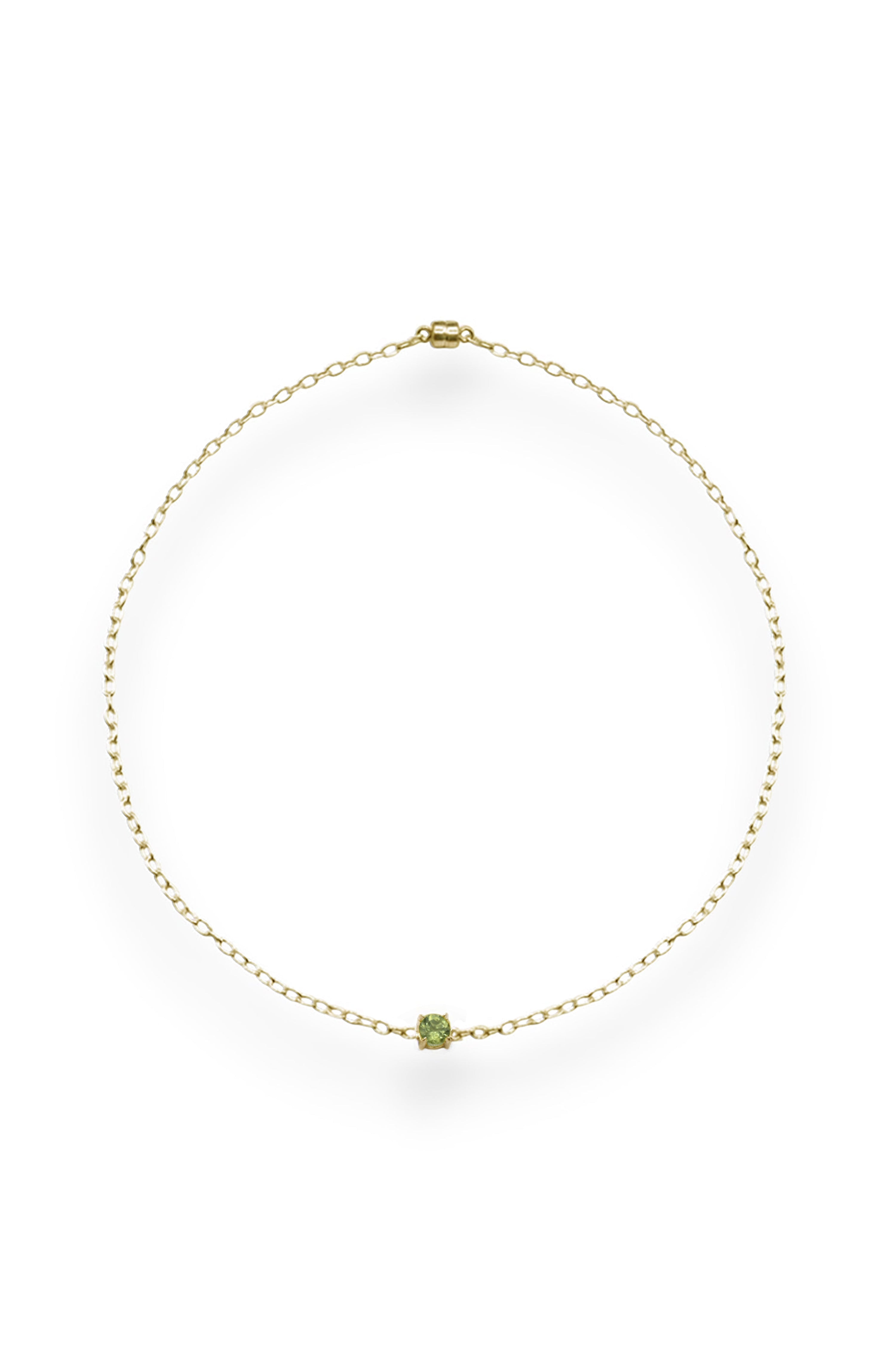 Peridot charm necklace