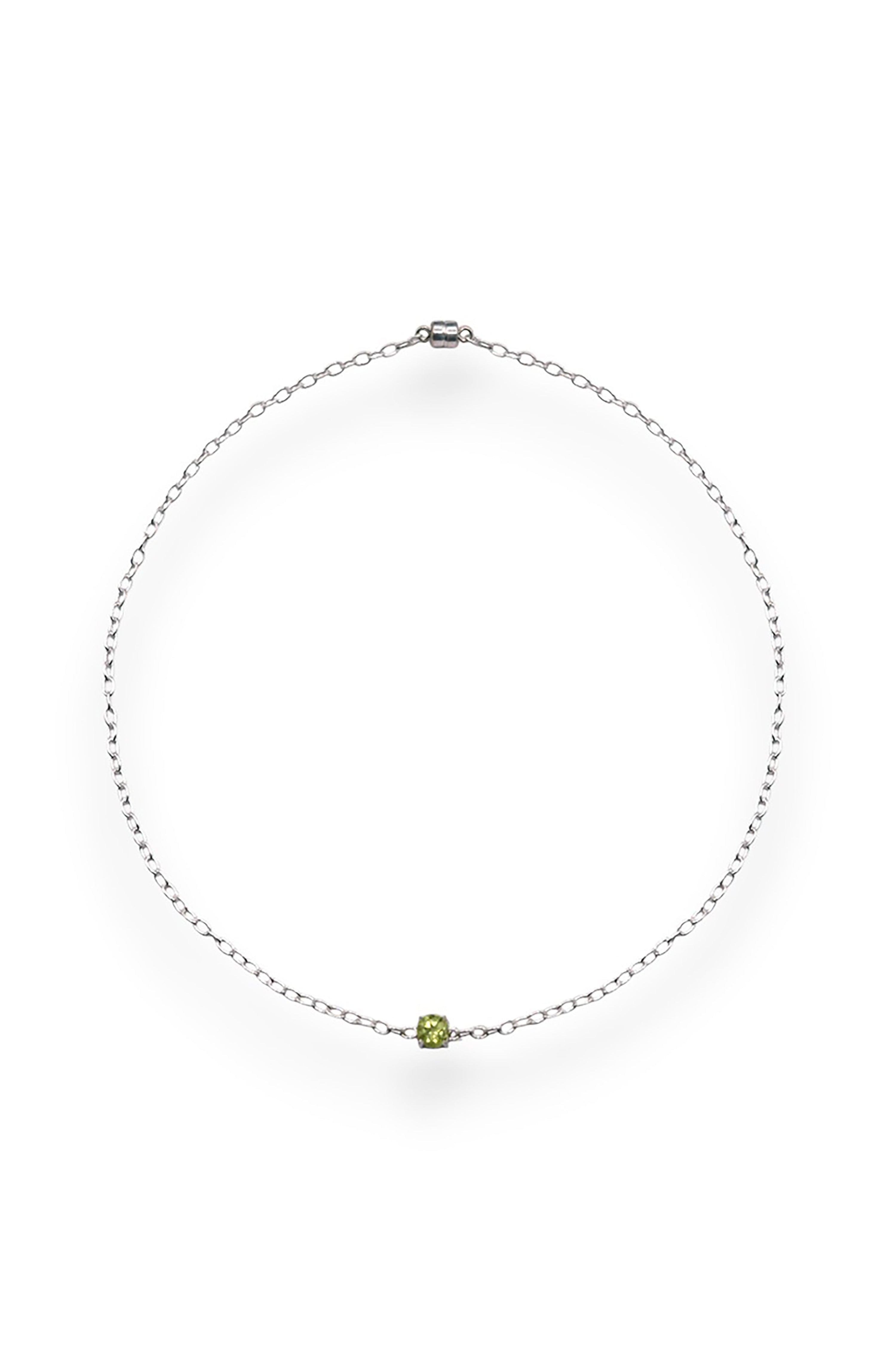 Peridot charm necklace
