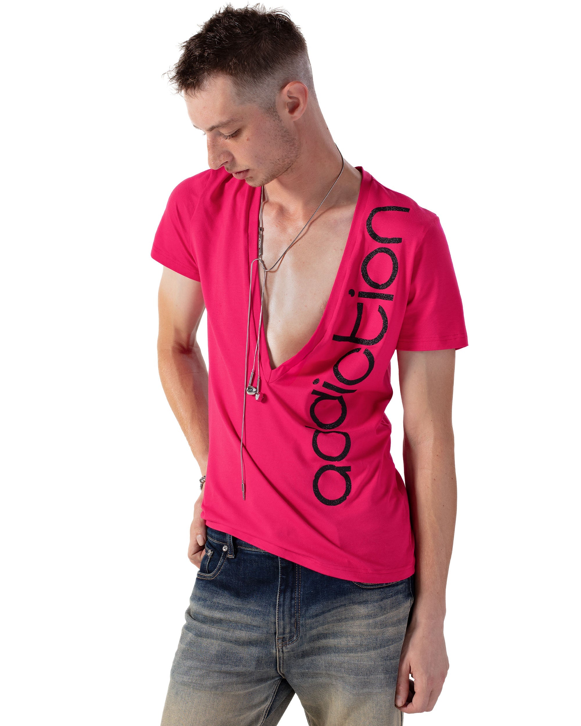 Pink addiction v-neck