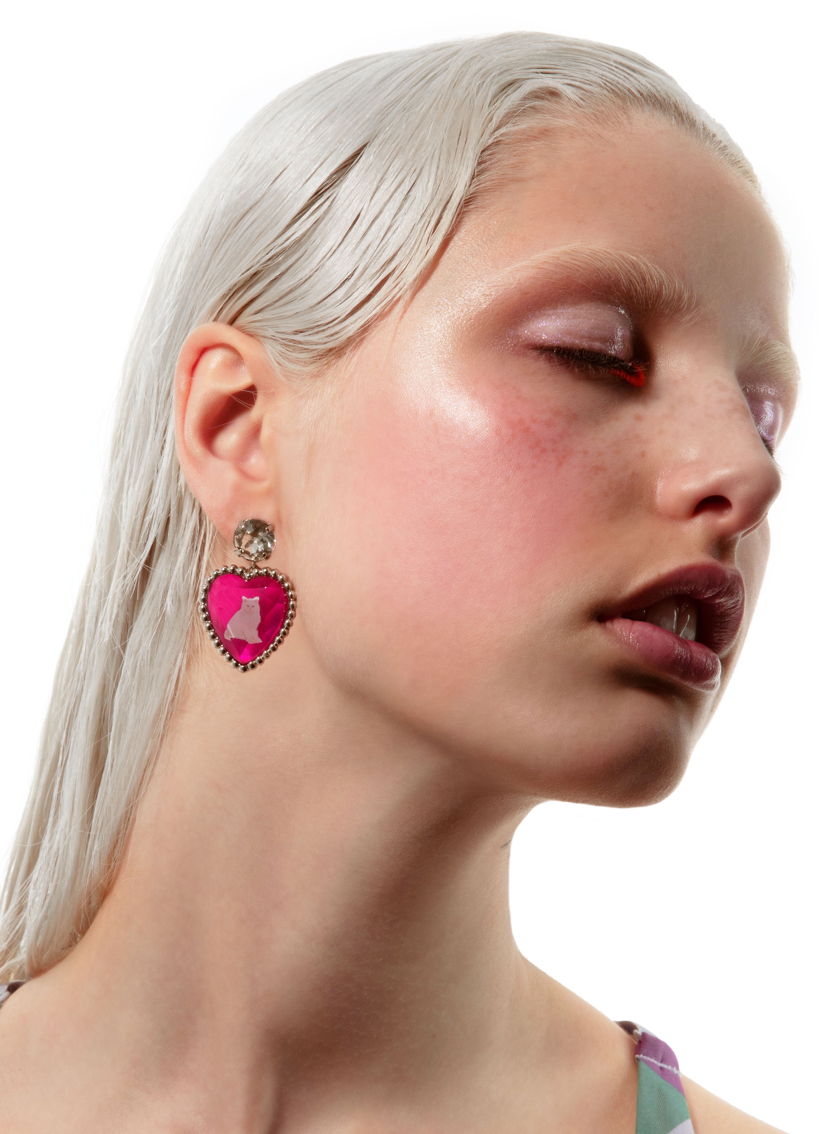 Pink bff earrings