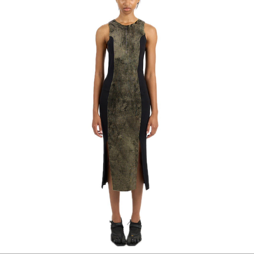 Prince sleeveless dress black and khaki