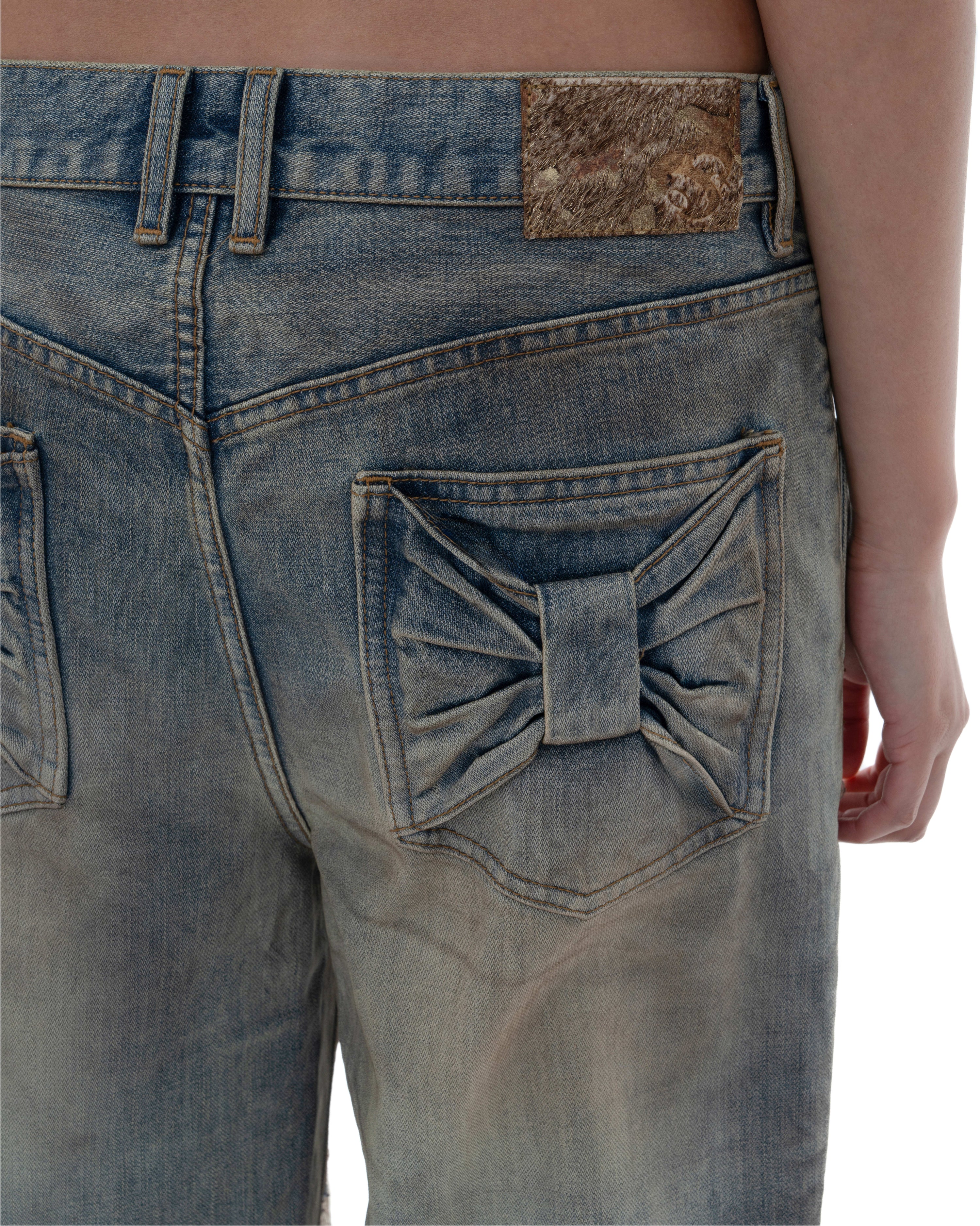 Bows before bros trouser- denim