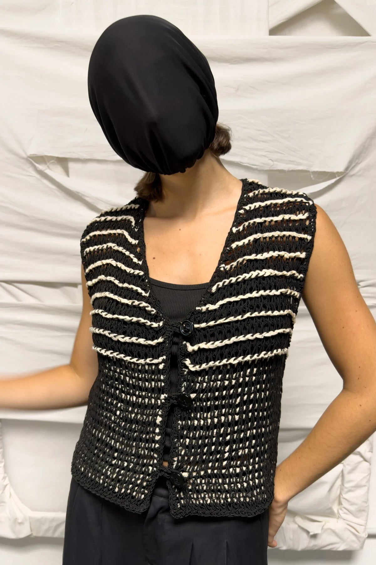 Issey miyake 2000s crochet vest